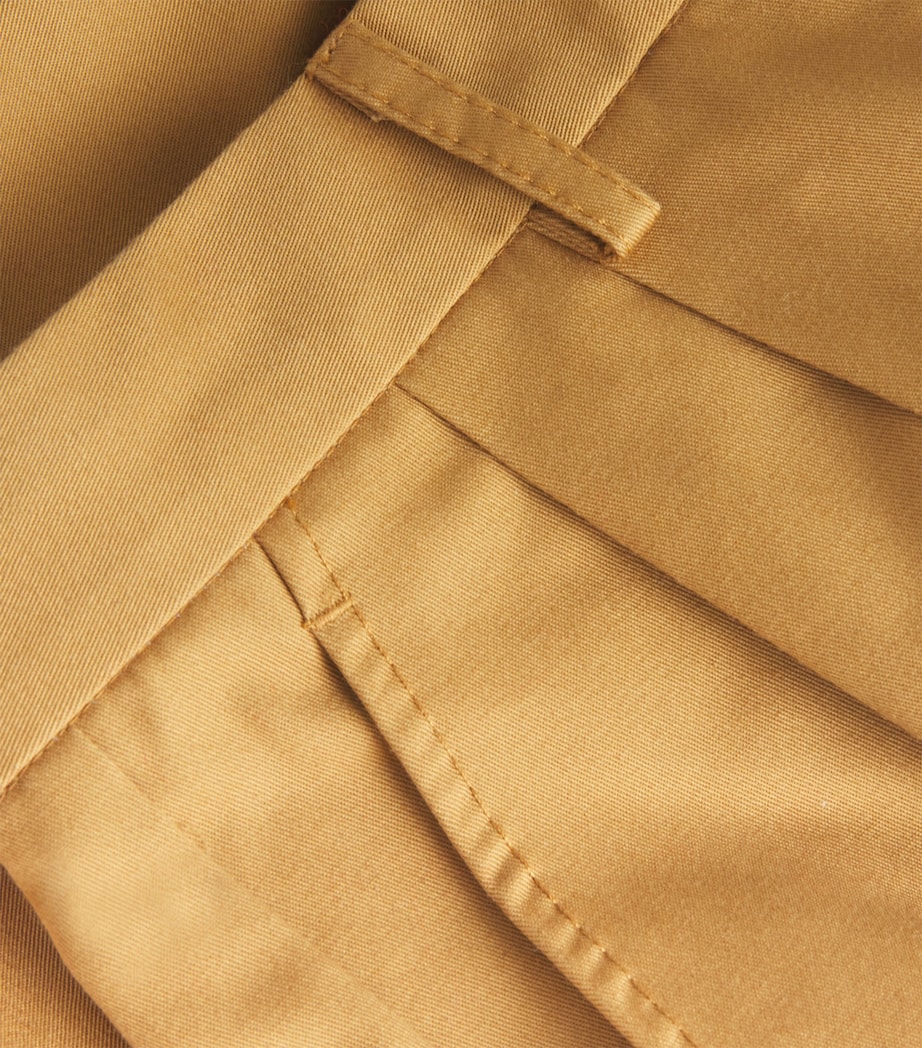 Cotton Pleated Wide-Leg Trousers OCHRE Image 5