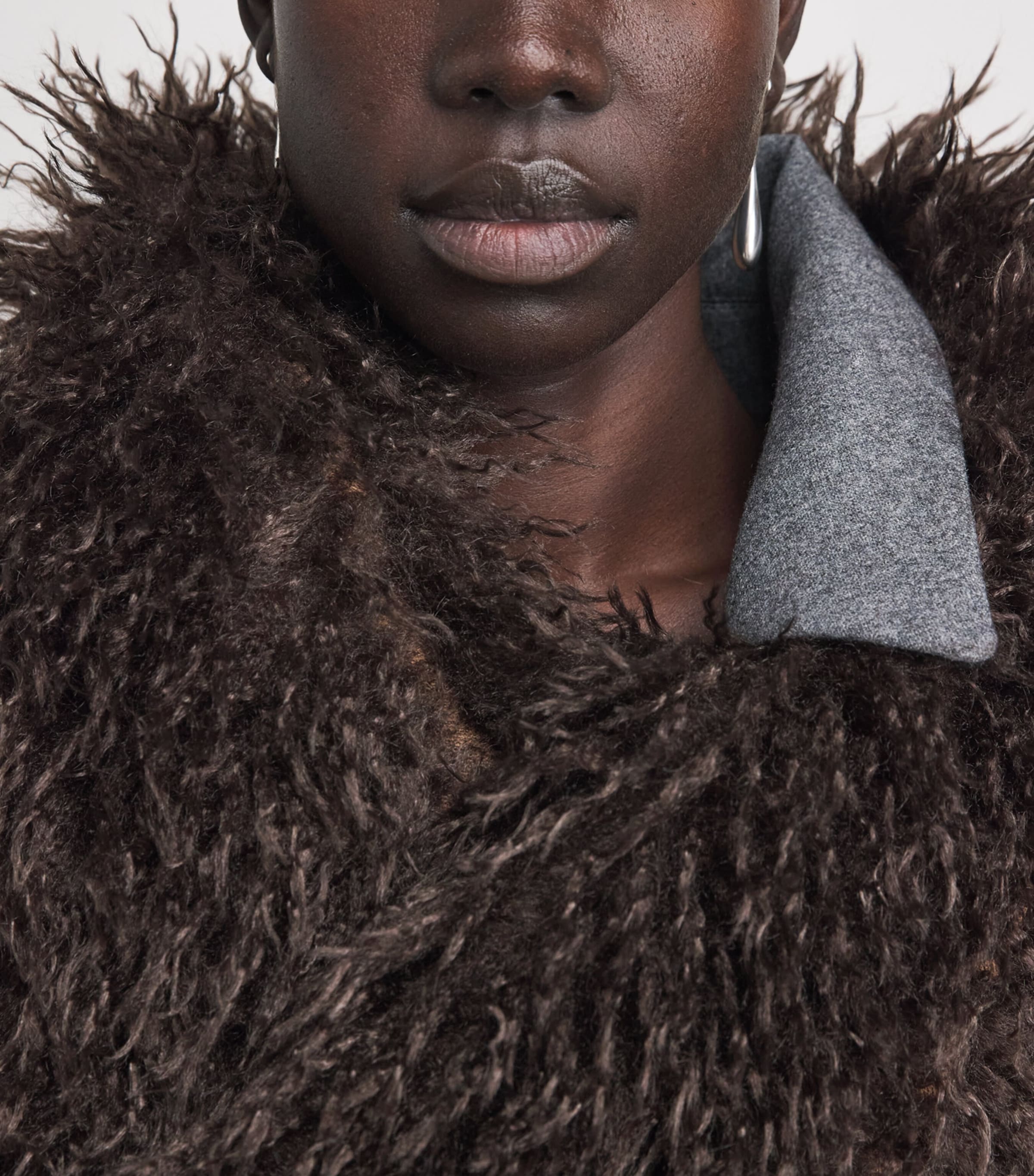 Source Unknown Womens Faux Fur Hathi Jacket Br Image 3