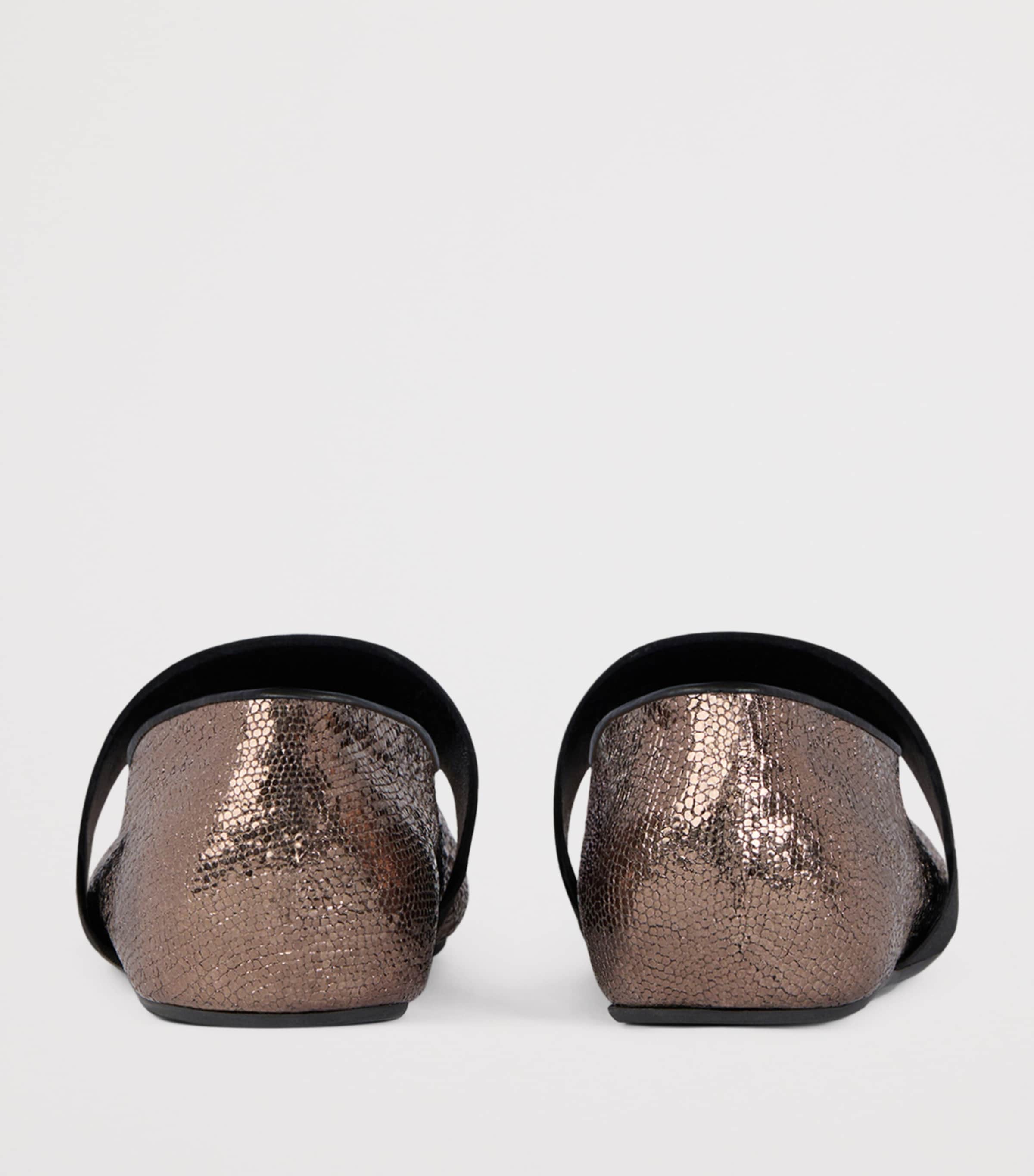 Givenchy Leather Snake-Effect Ballet Flats Image 5