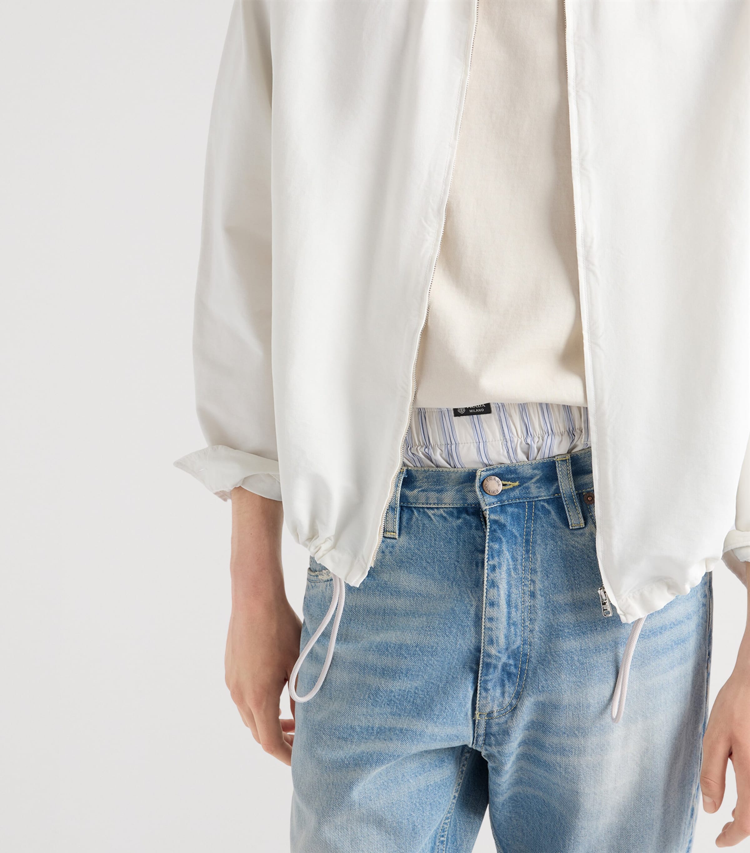 Prada Mens Cotton Blouson Field Jacket Neutral Image 3
