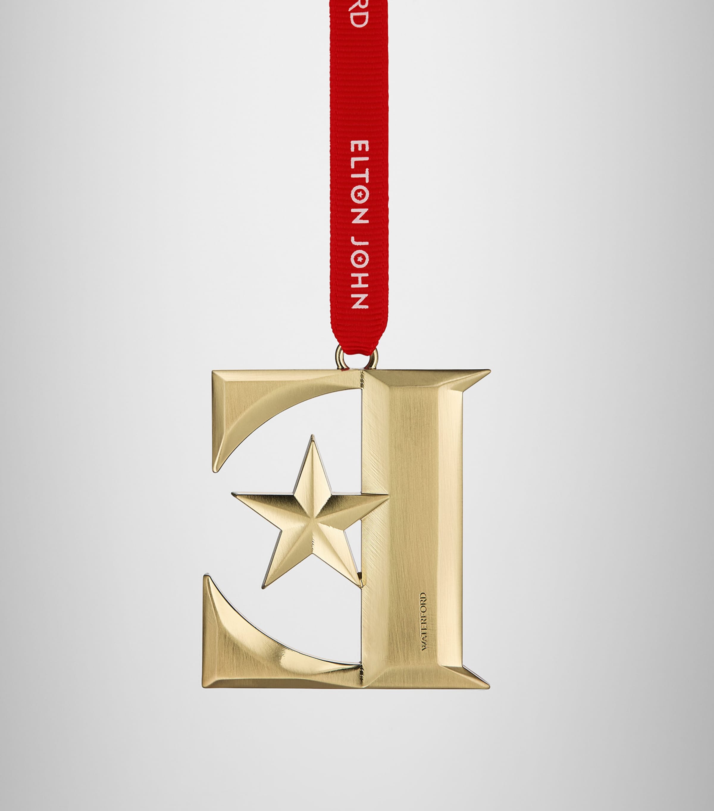 x Elton John 'E' Christmas Tree Decoration GOLD Image 4