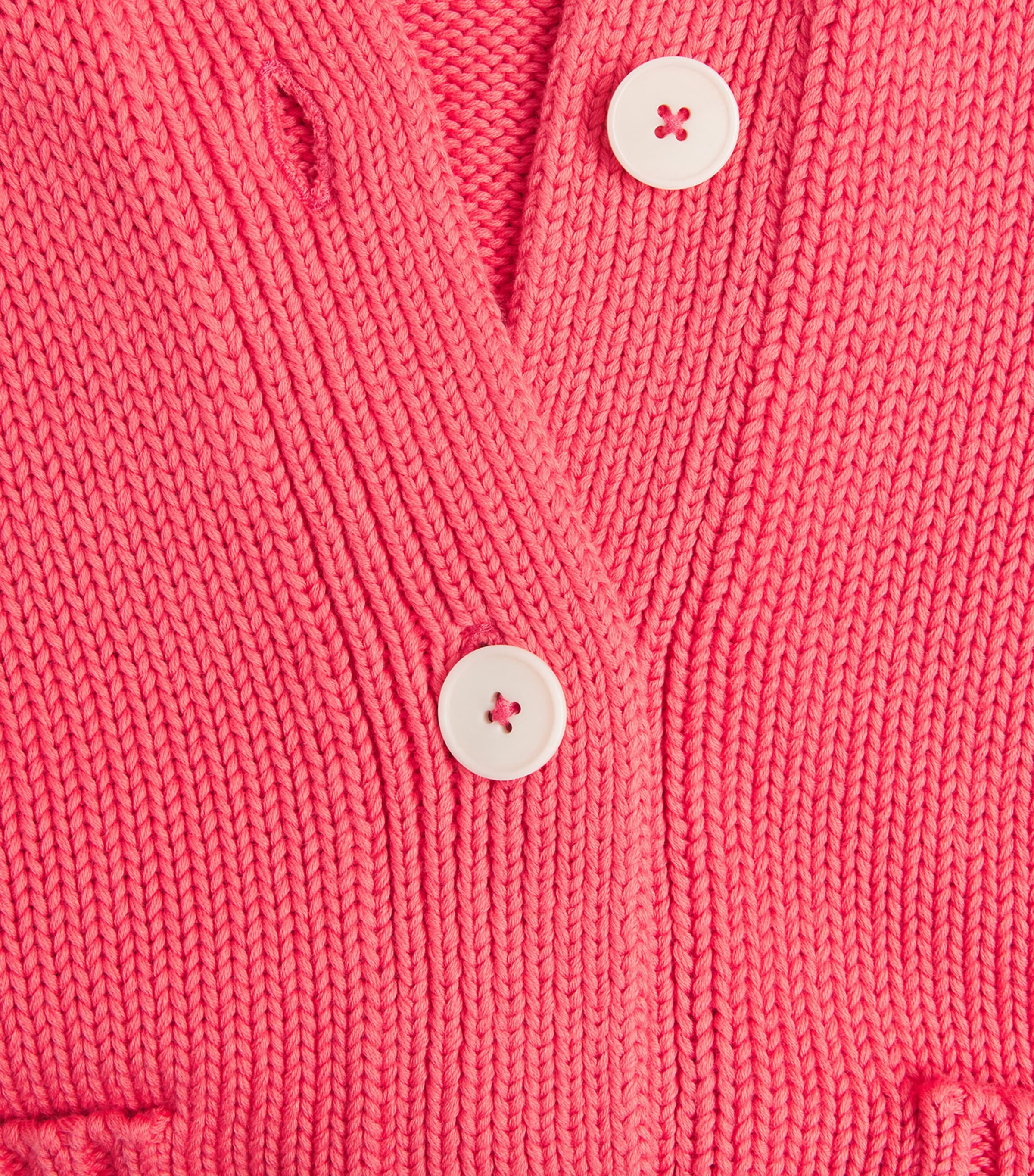 ME+EM Womens Organic Cotton Cropped Short-Sleeve Cardigan Candy Coral Image 6