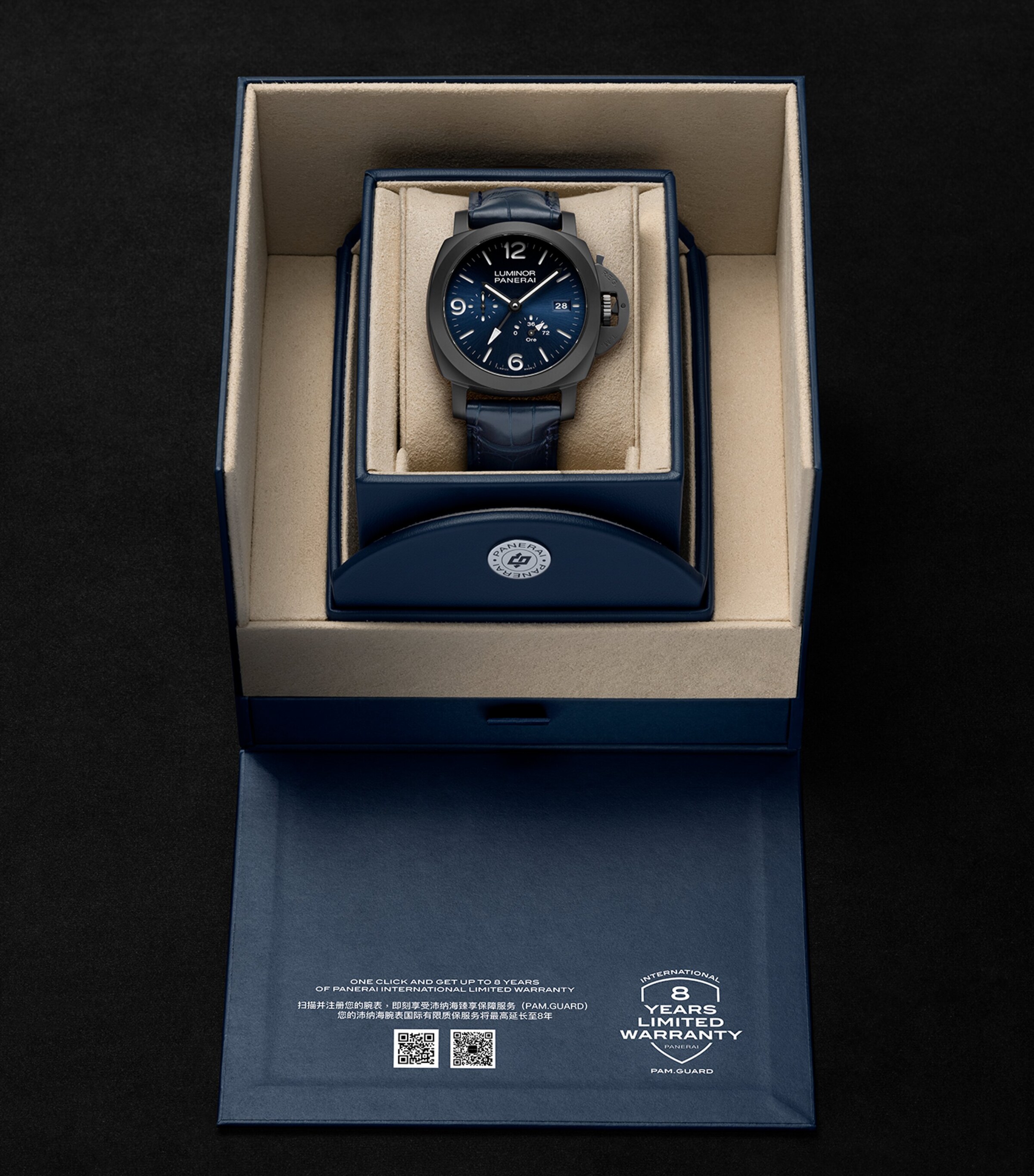 Panerai Ceramic Luminor GMT Power Reserve Watch 44mm Dark Blue Image 3
