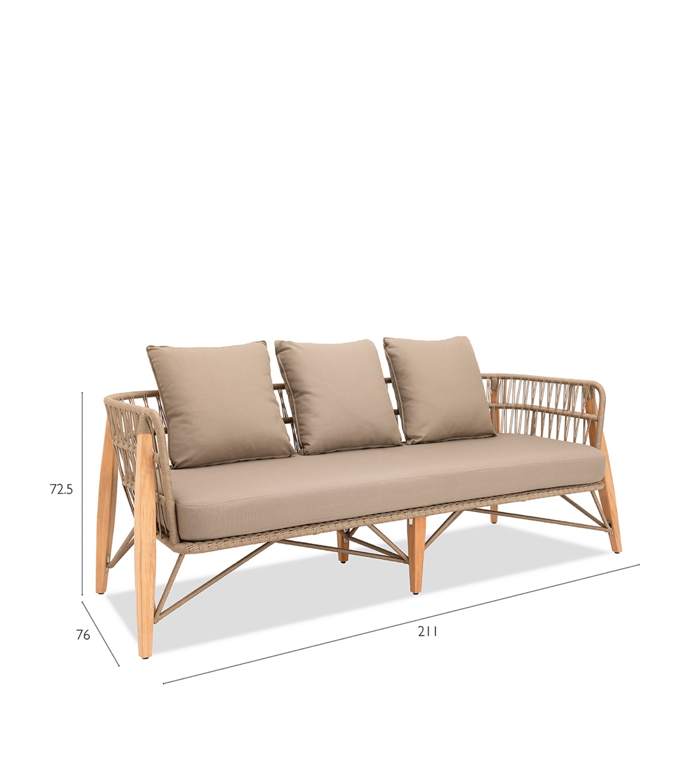 Pimlico Club Outdoor 3-Seater Sofa TAUPE Image 5