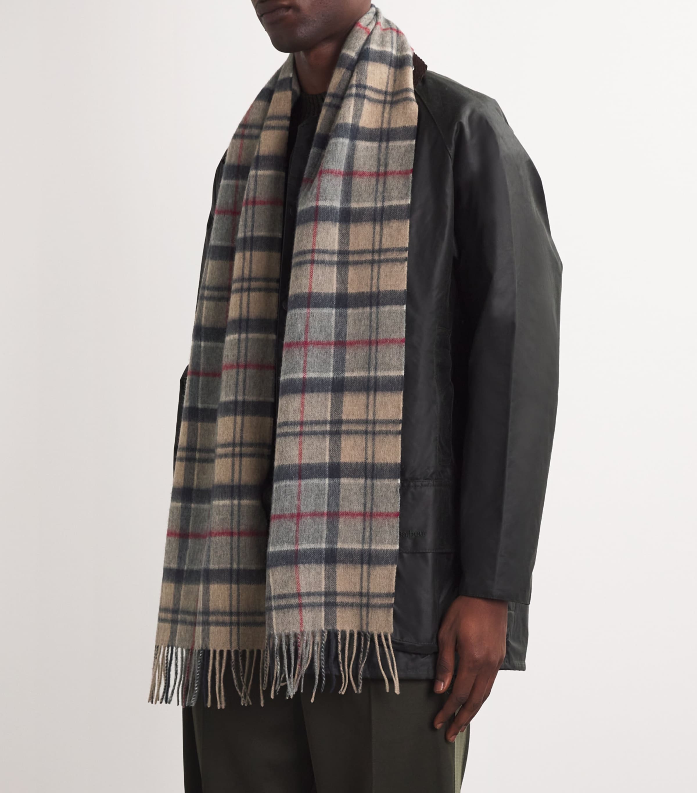 Barbour Wool-Cashmere Tartan Scarf Dk Dress Tartan Image 4