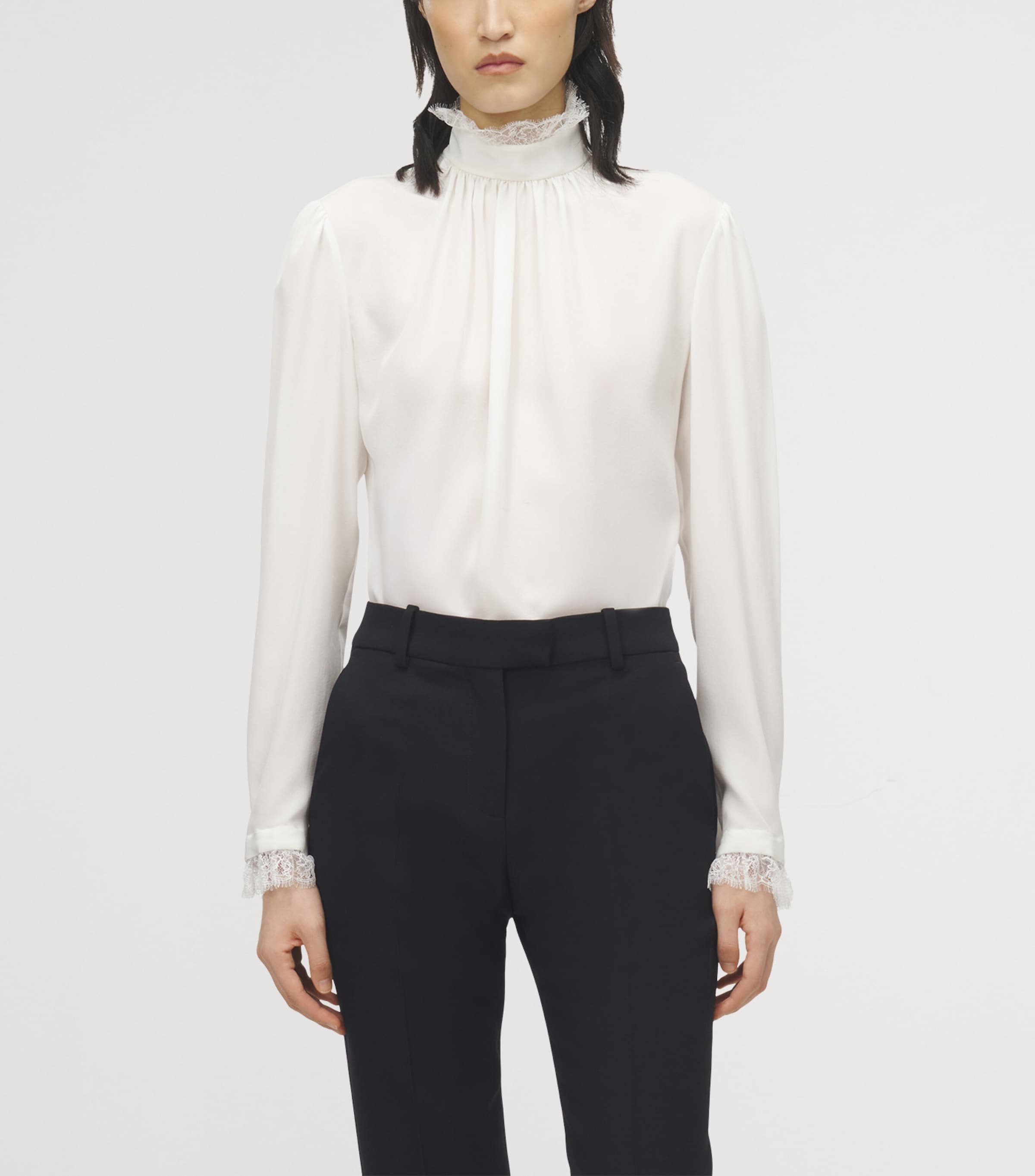 Silk Lace-Detail Shirt 9007 Image 5