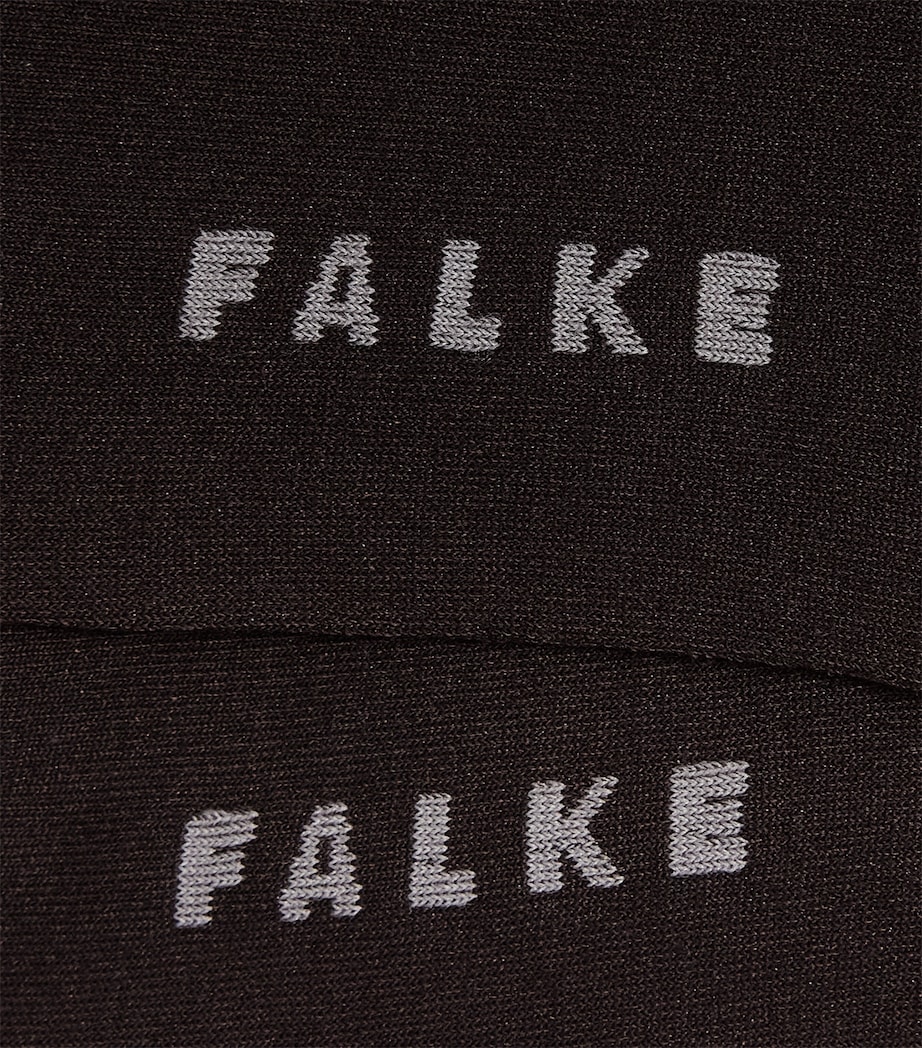 Falke Womens Cotton-Blend Touch Socks Dark Brown Image 2