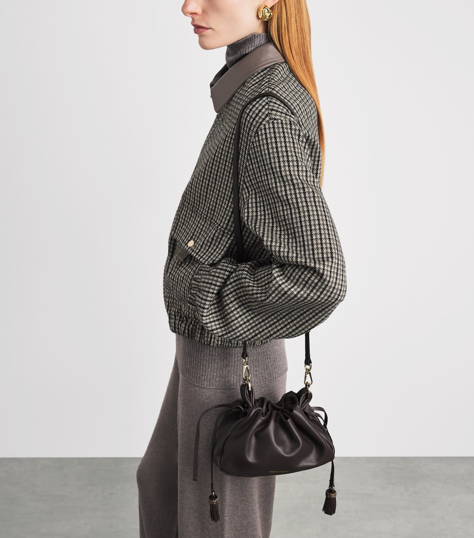 Fabiana Filippi Nappa Leather Muffin Clutch Bag Ebano Image 2