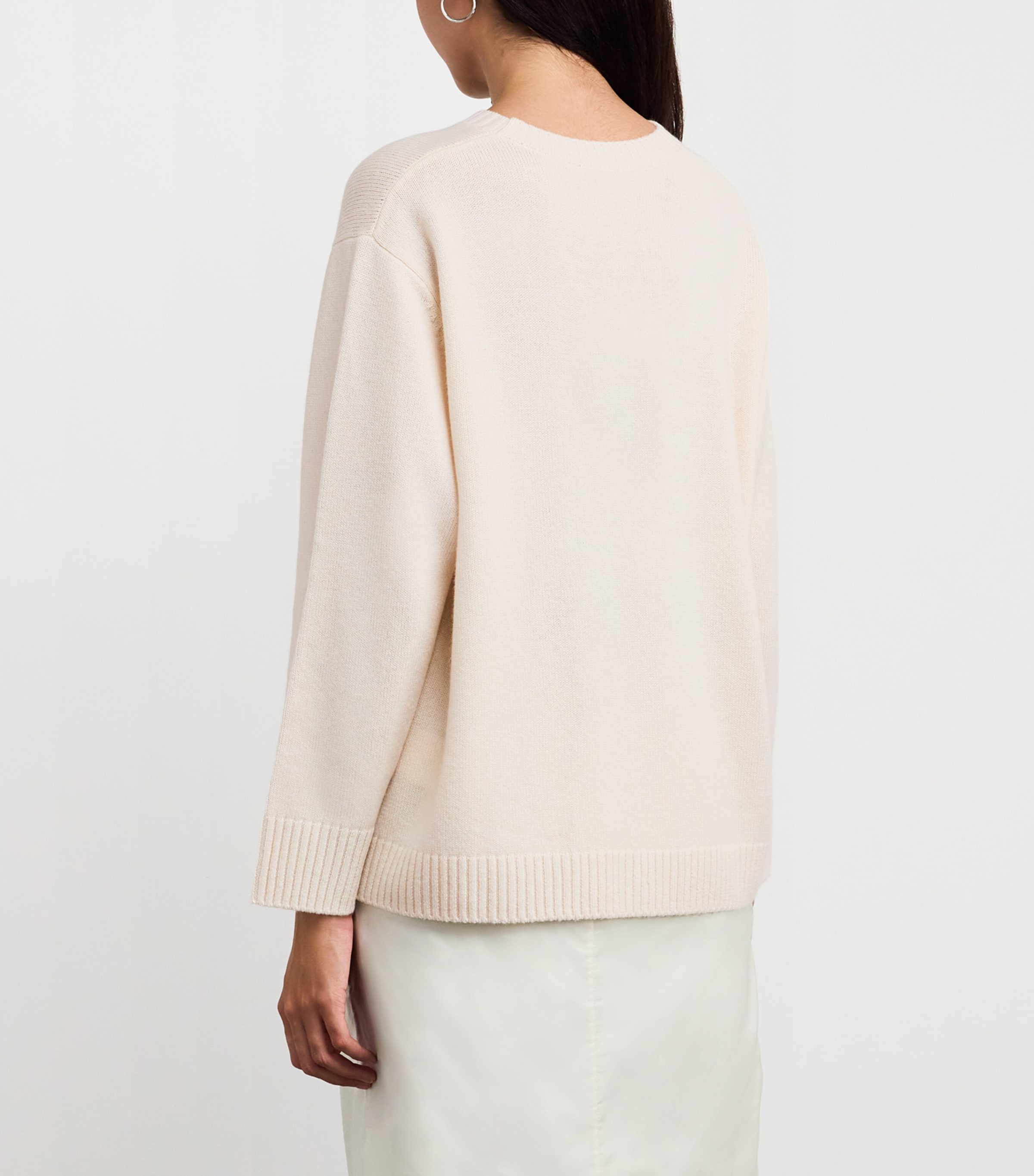 Wool-Cashmere Crew-Neck Sweater WOOL WHITE Image 4