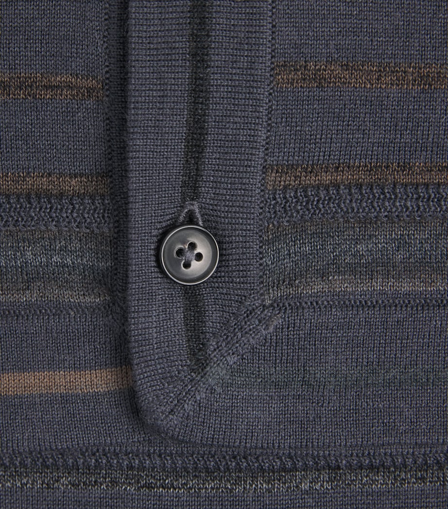 Paul Smith Mens Merino Stripe Polo Cardigan Image 6