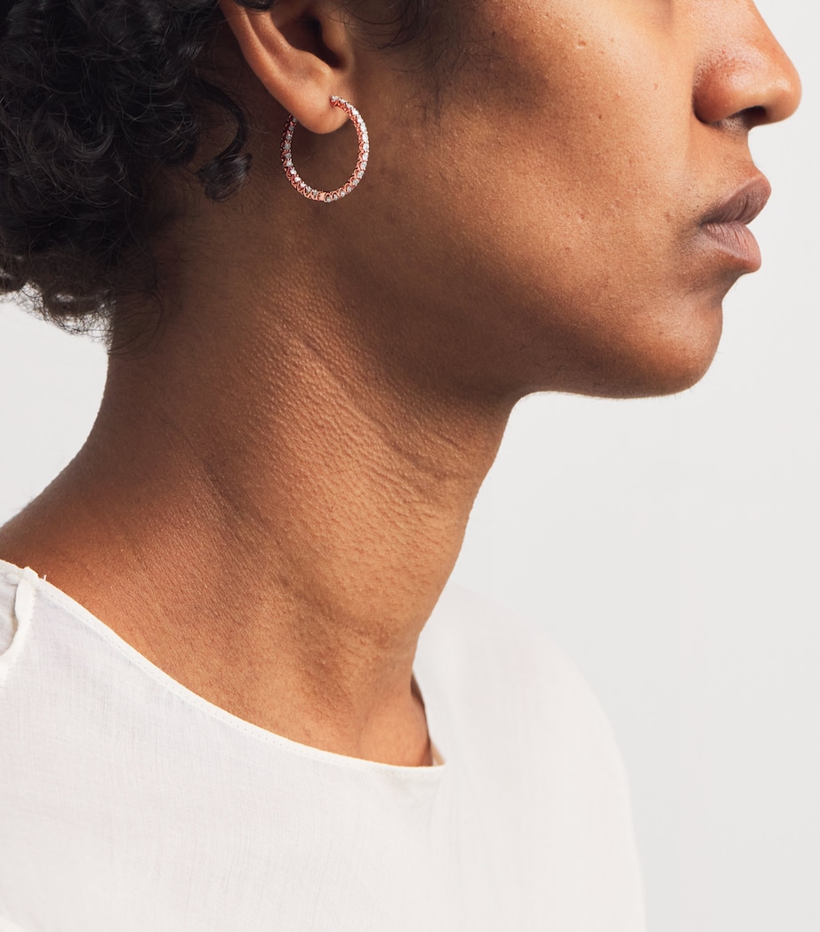 Rose Gold and Diamond Hoop Earrings (2.00ctw) ROSE GOLD Image 4