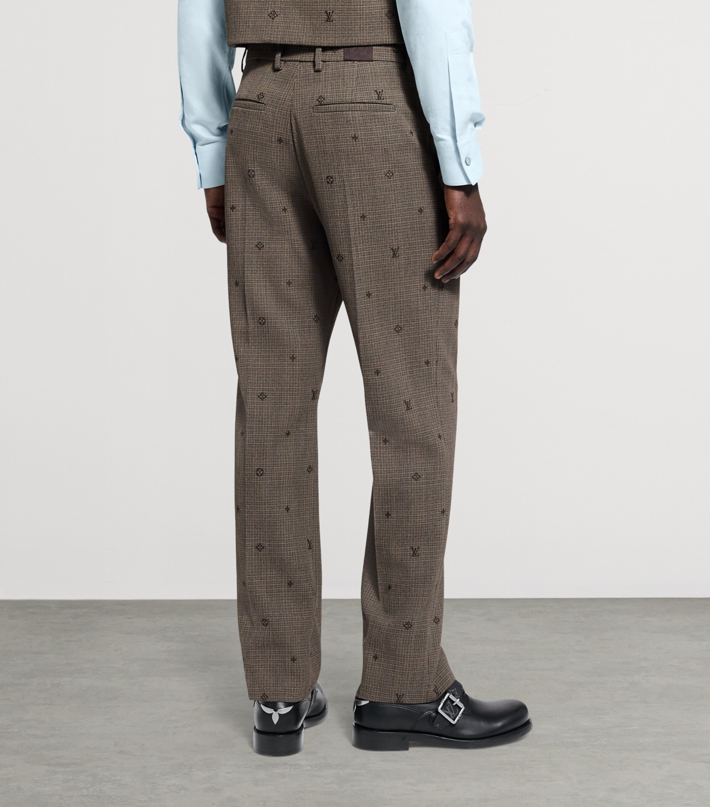 Wool Cigarette Trousers SEAL BROWN Image 3