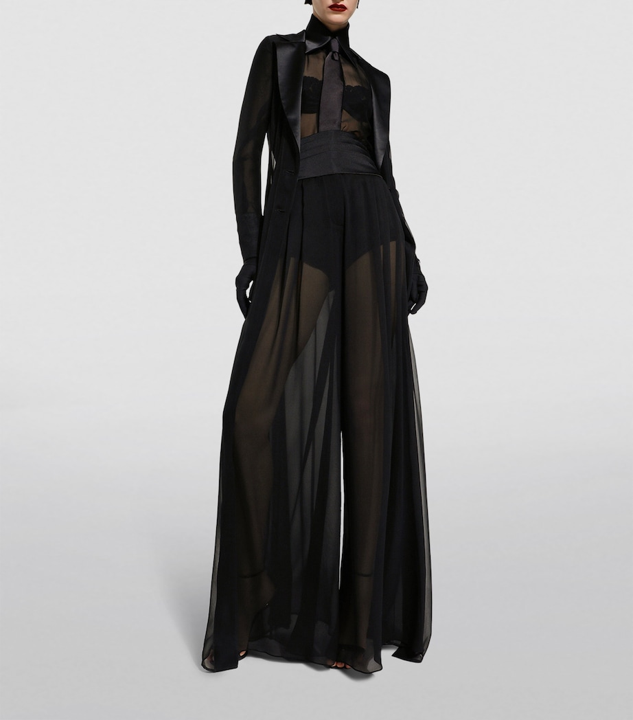 Silk-Blend Tailored Trousers N0000-BLACK Image 5