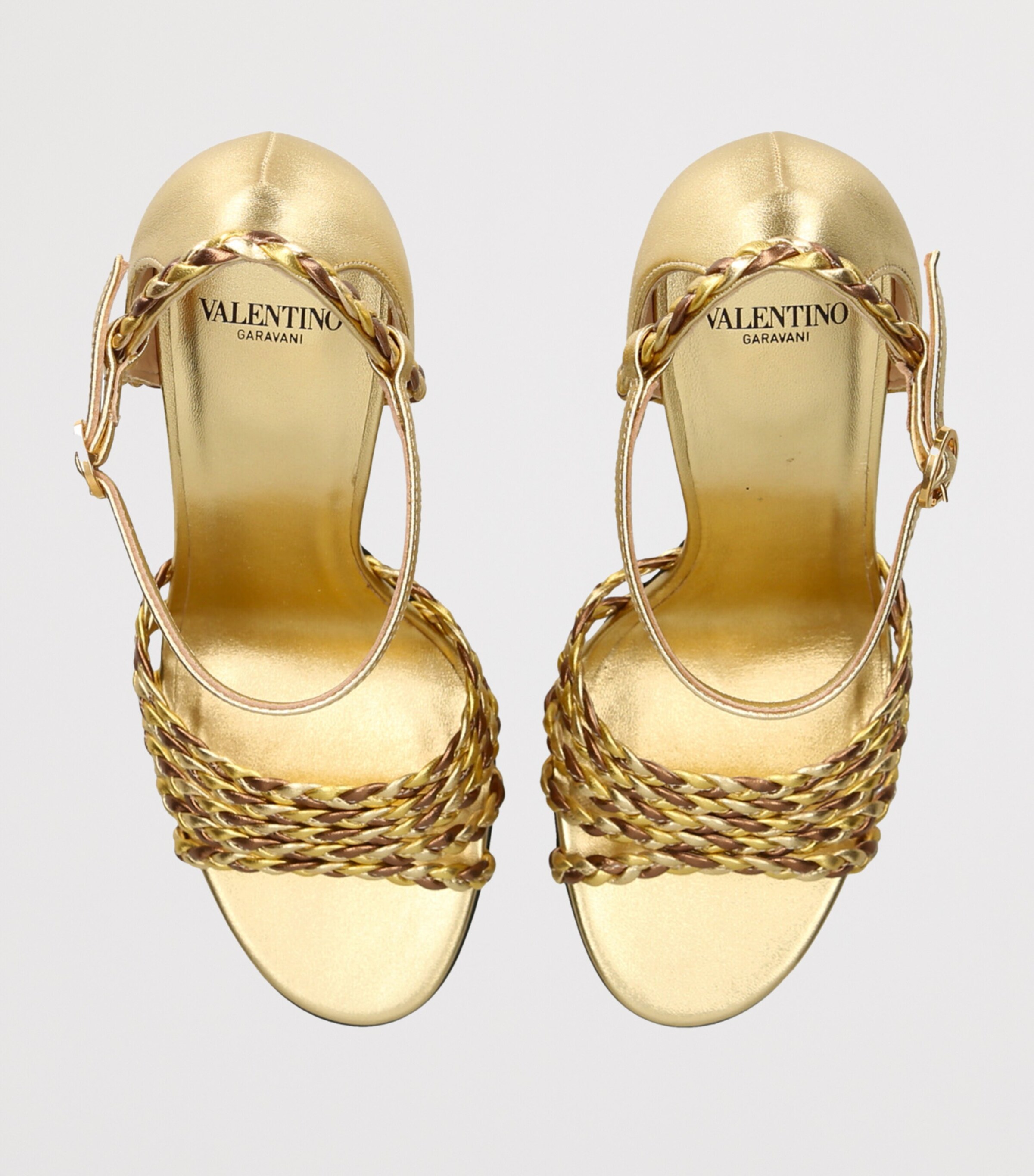 Leather Dolly Heeled Sandals 105 GOLD Image 4