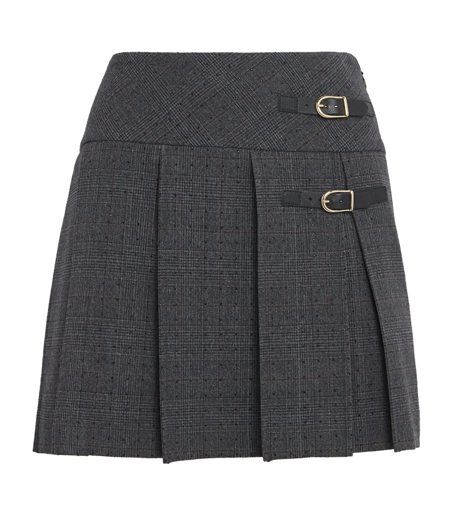 Tweed Embellished Mini Skirt GREY / BROWN Image 1