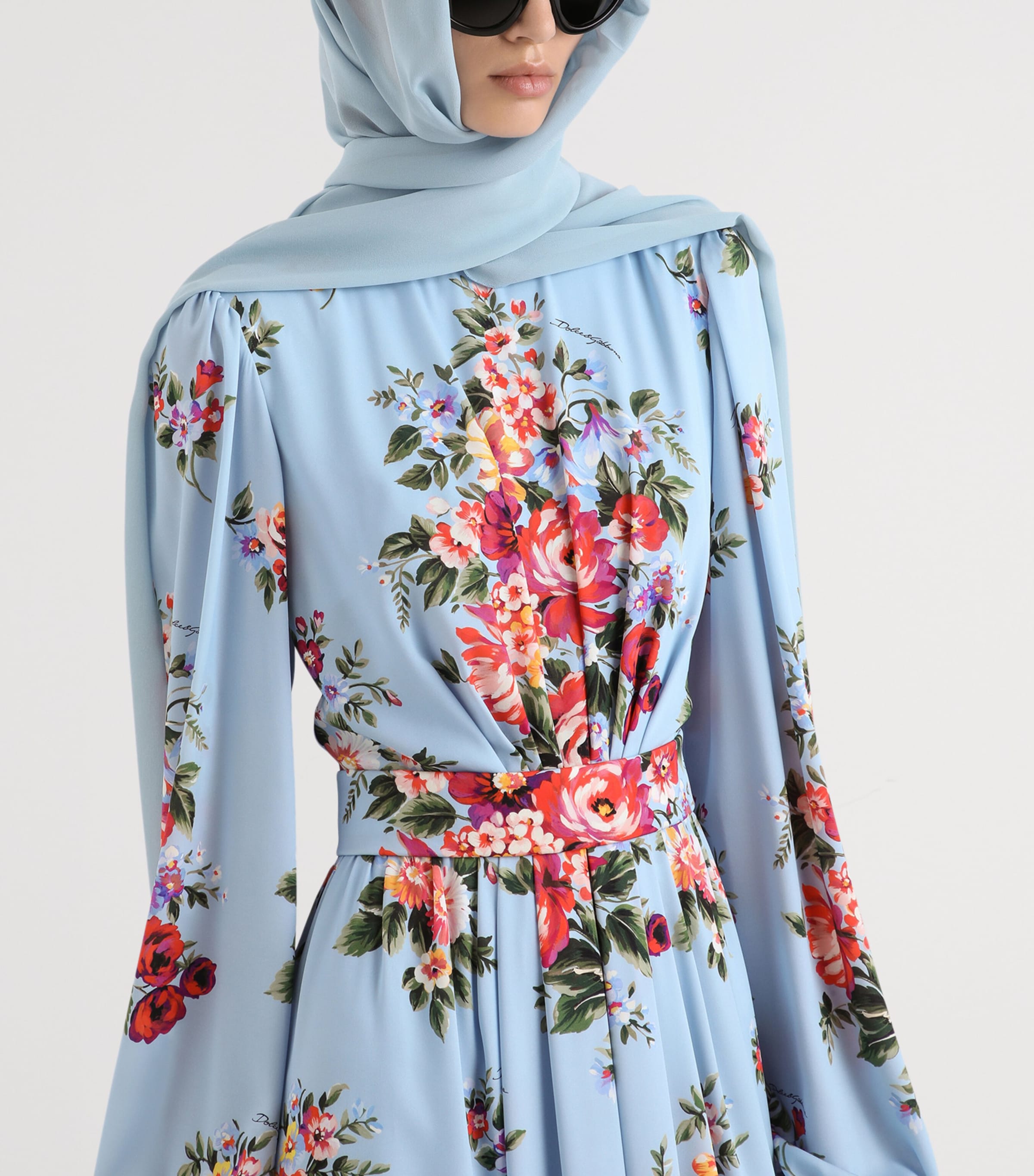 Dolce&Gabbana Womens Silk Bouquet Print Maxi Dress Mazz Image 4
