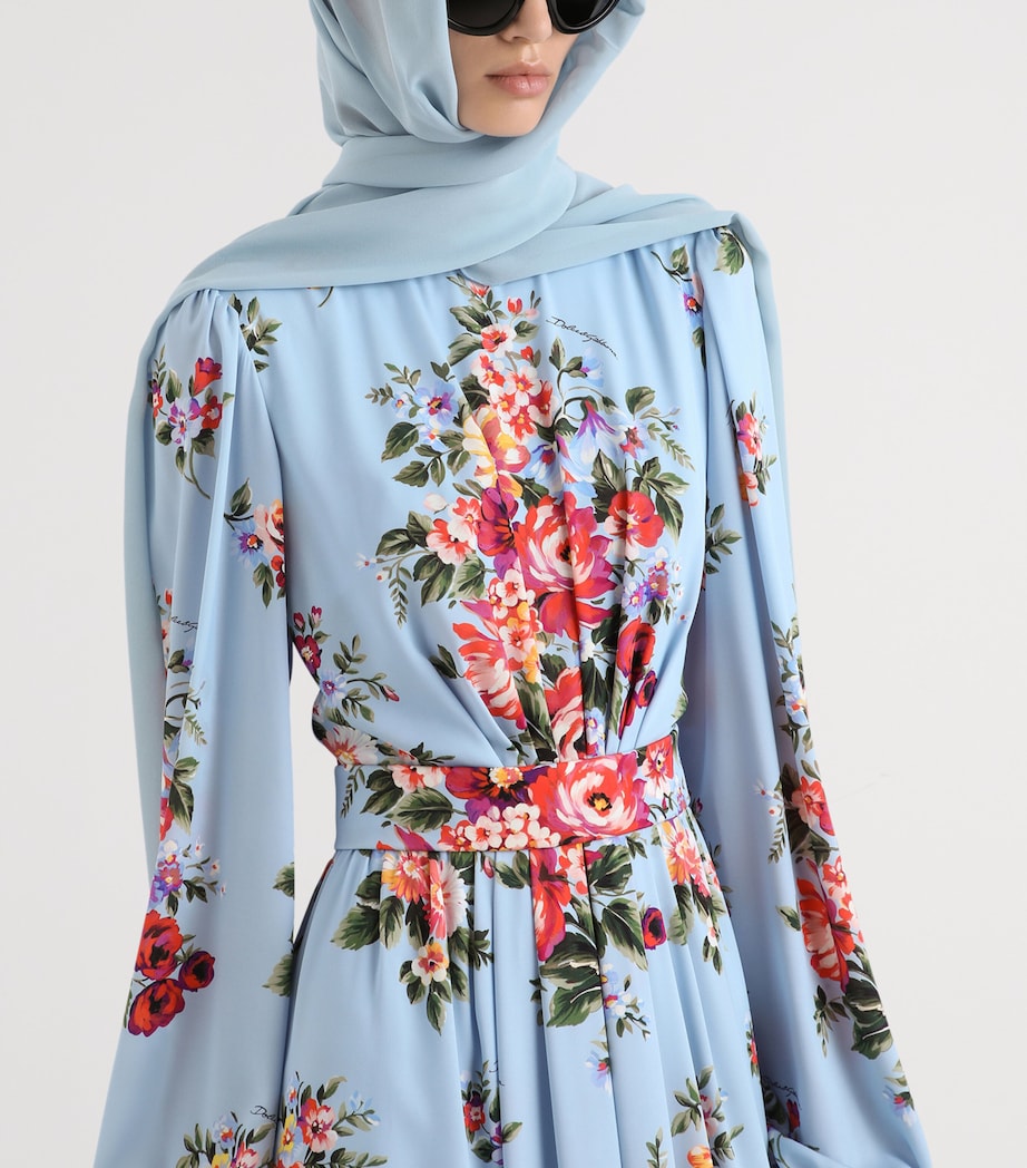 Dolce&Gabbana Womens Silk Bouquet Print Maxi Dress Mazz Image 4