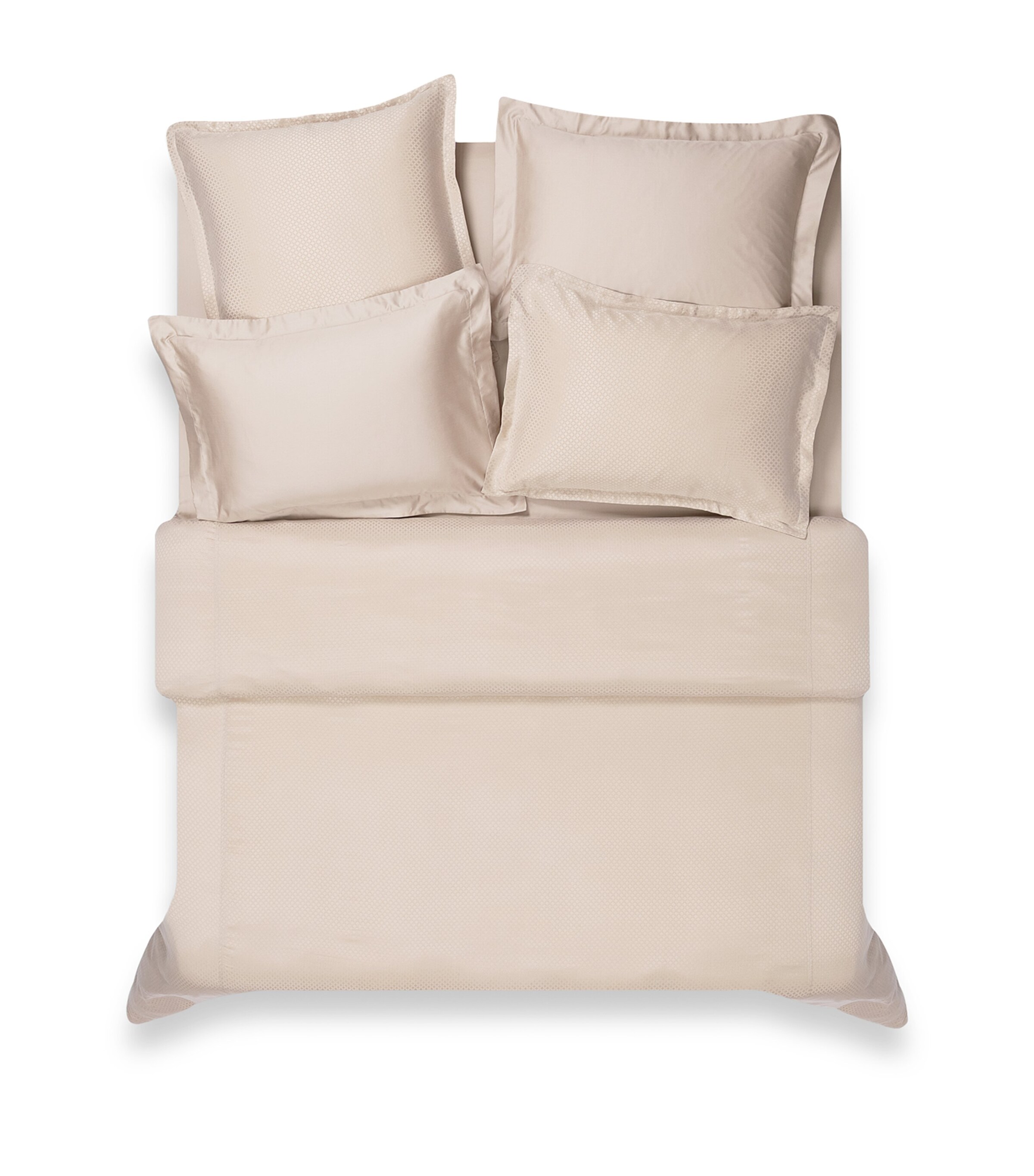 Hamam Organic Cotton Sateen Core King Fitted Sheet (160cm x 200cm) Bone Image 2