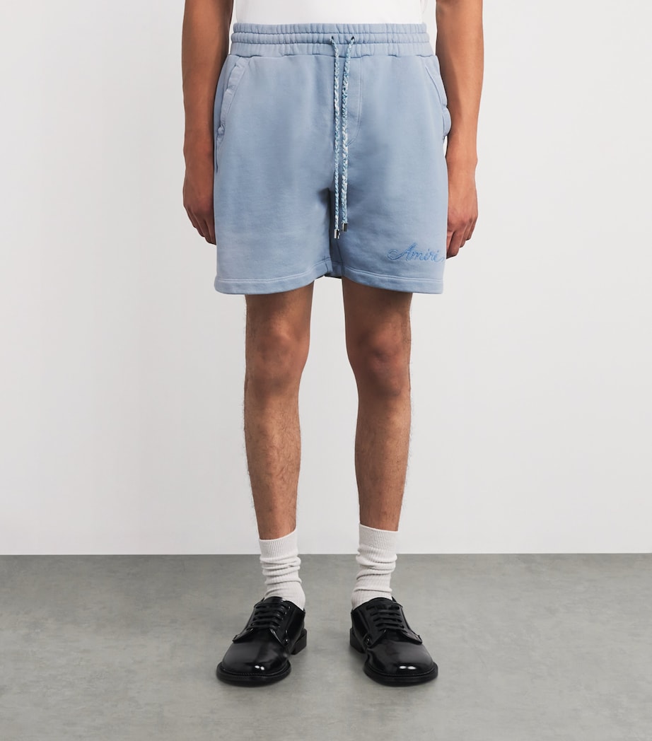 Cotton Bleach Bandana Sweatshorts ASHLEY BLUE Image 3