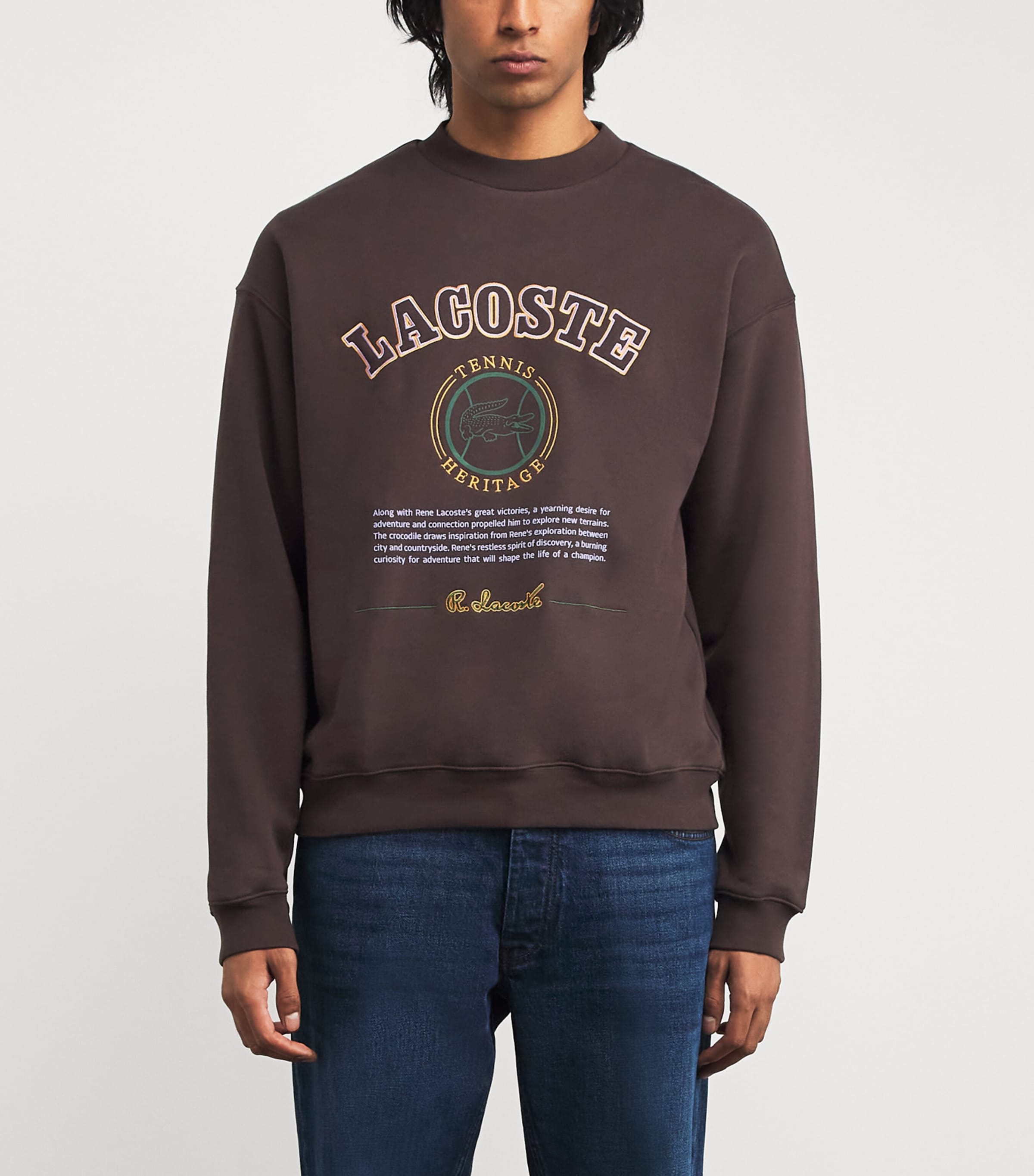 Cotton Logo-Embroidered Sweatshirt BROWN Image 3
