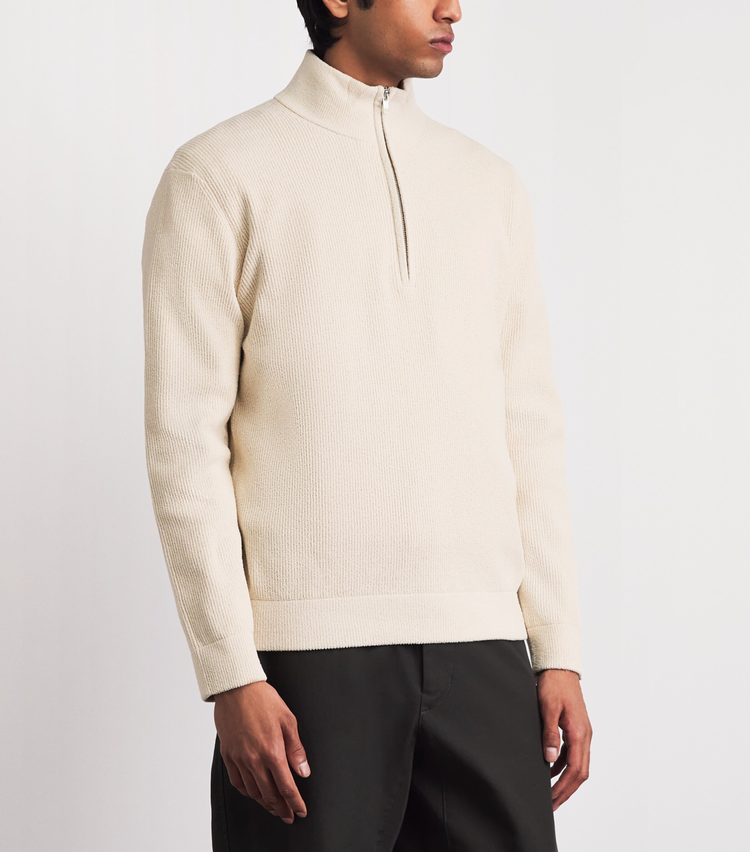 NN07 Mens Danny Quarter-Zip Sweater Ivory Image 4