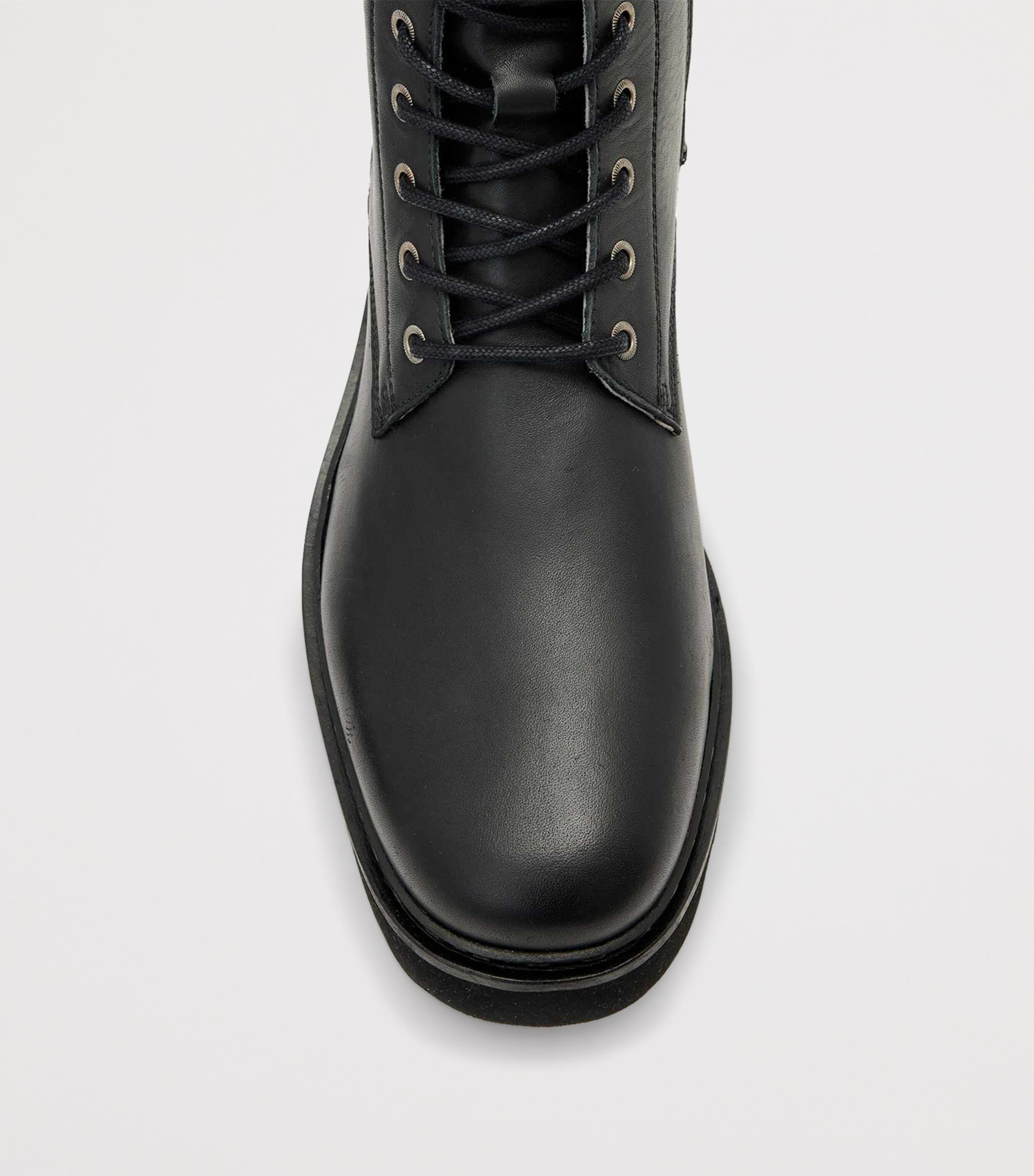 Leather Skiff Military Boots BLACK Image 4