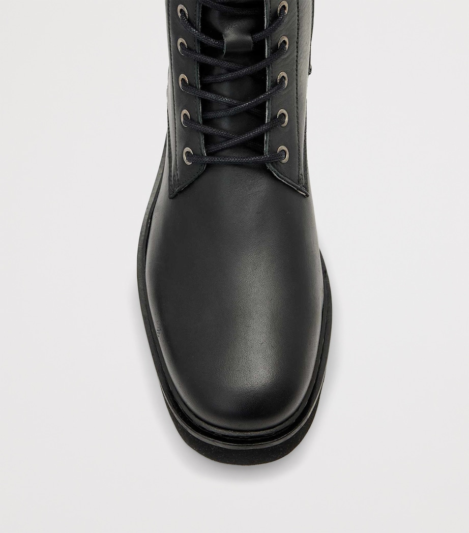 Leather Skiff Military Boots BLACK Image 4