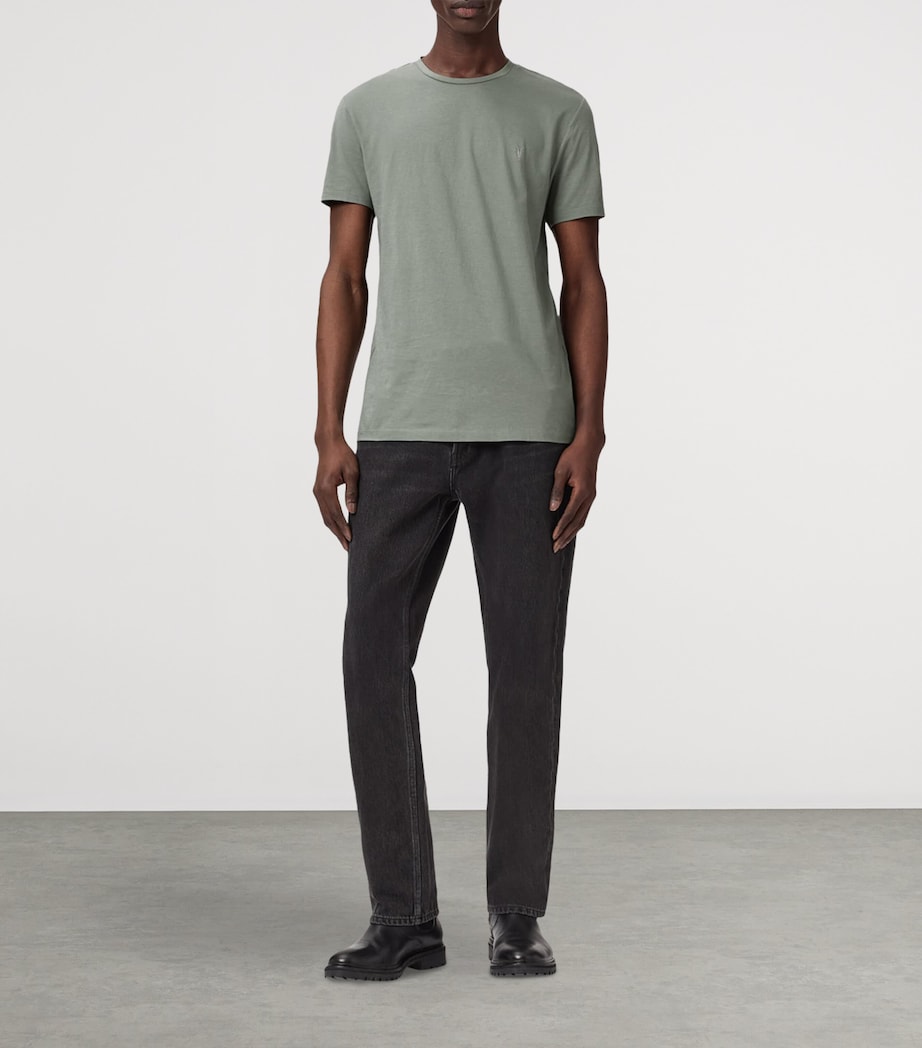 AllSaints Mens Organic Cotton Tonic T-Shirt Spring Green Image 2