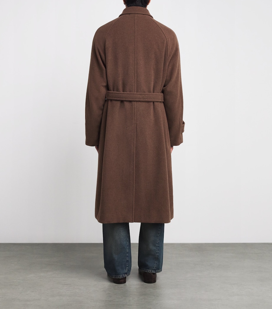 Wool Mosser Soutien Collar Overcoat TOP BROWN Image 4