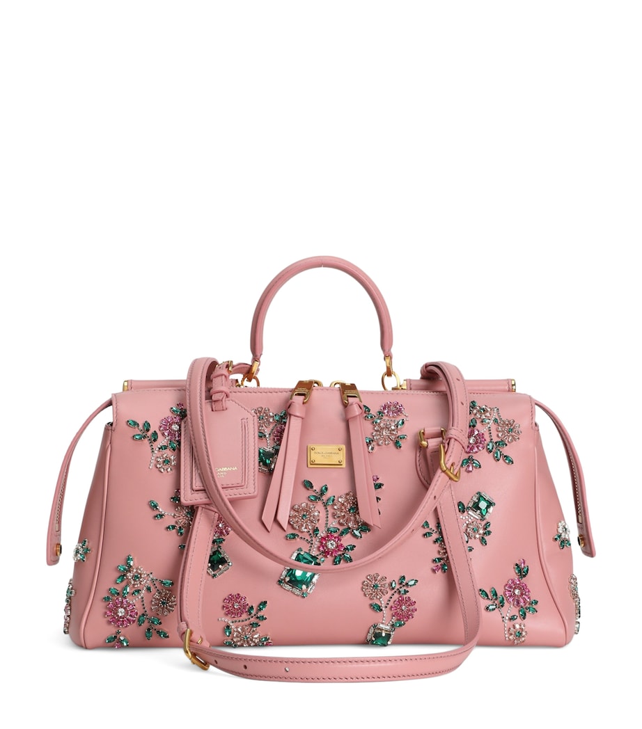 Dolce&Gabbana Calfskin Embellished Vittoria Shoulder Bag Multicolo Image 1