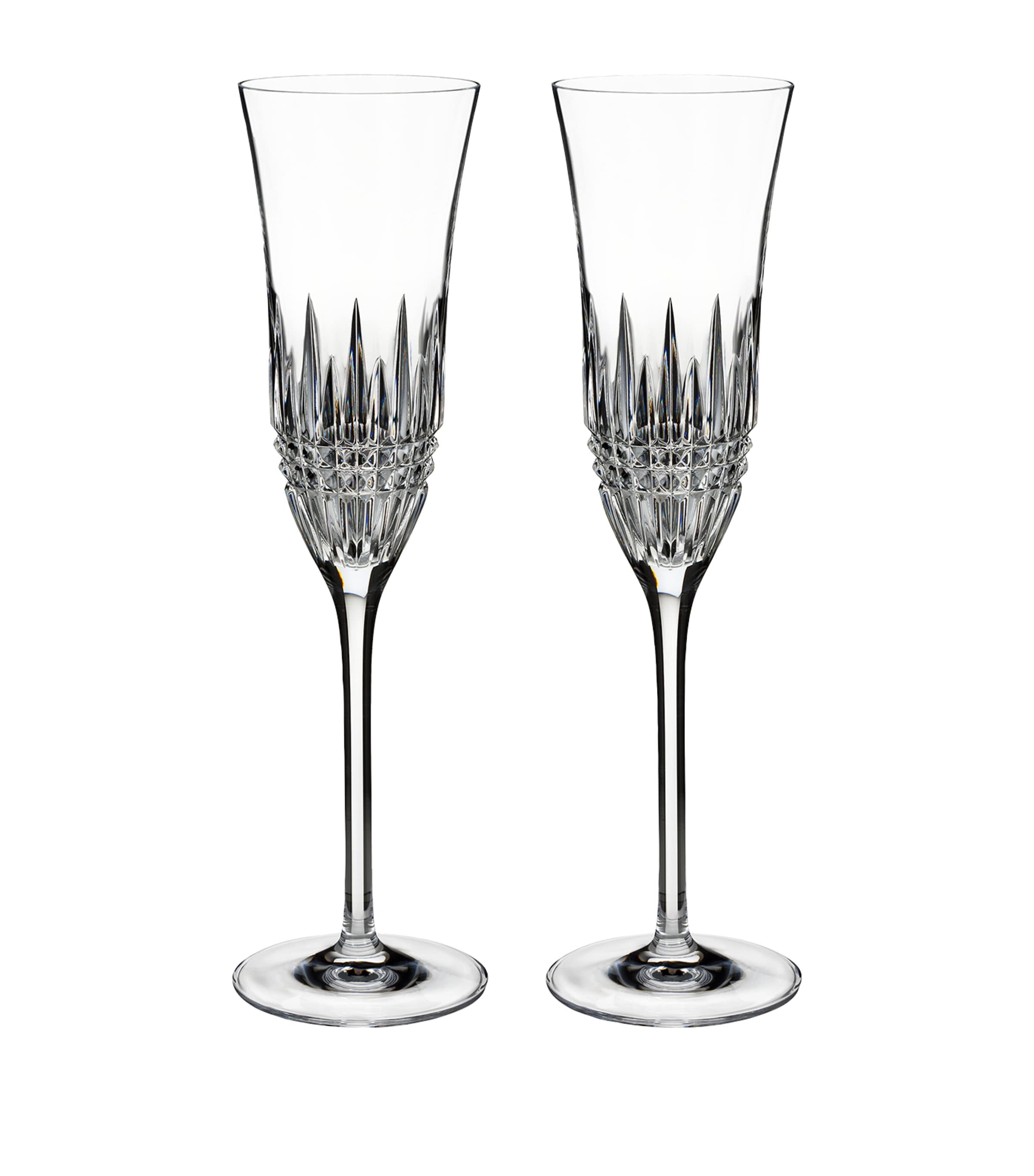 Waterford Set Of 2 Lismore Diamond Essence Flutes