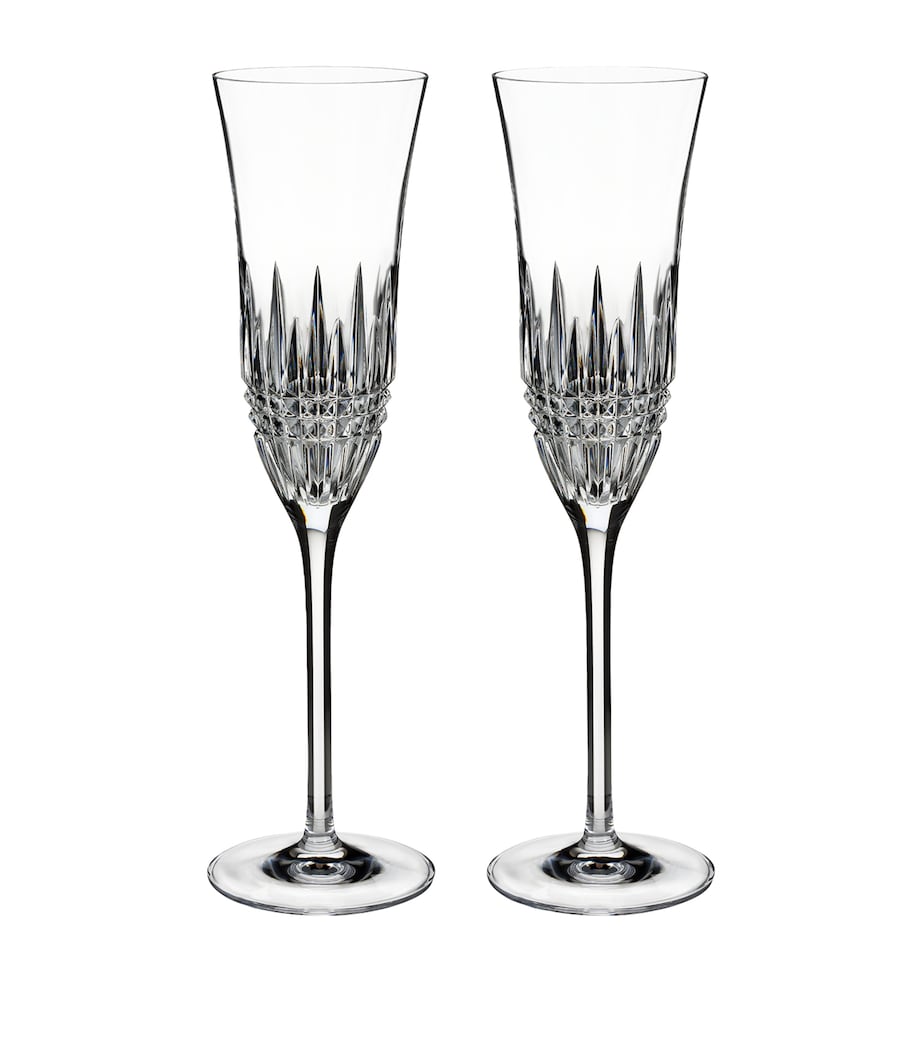 Set of 2 Lismore Diamond Essence Flutes (220ml) CLEAR Image 1