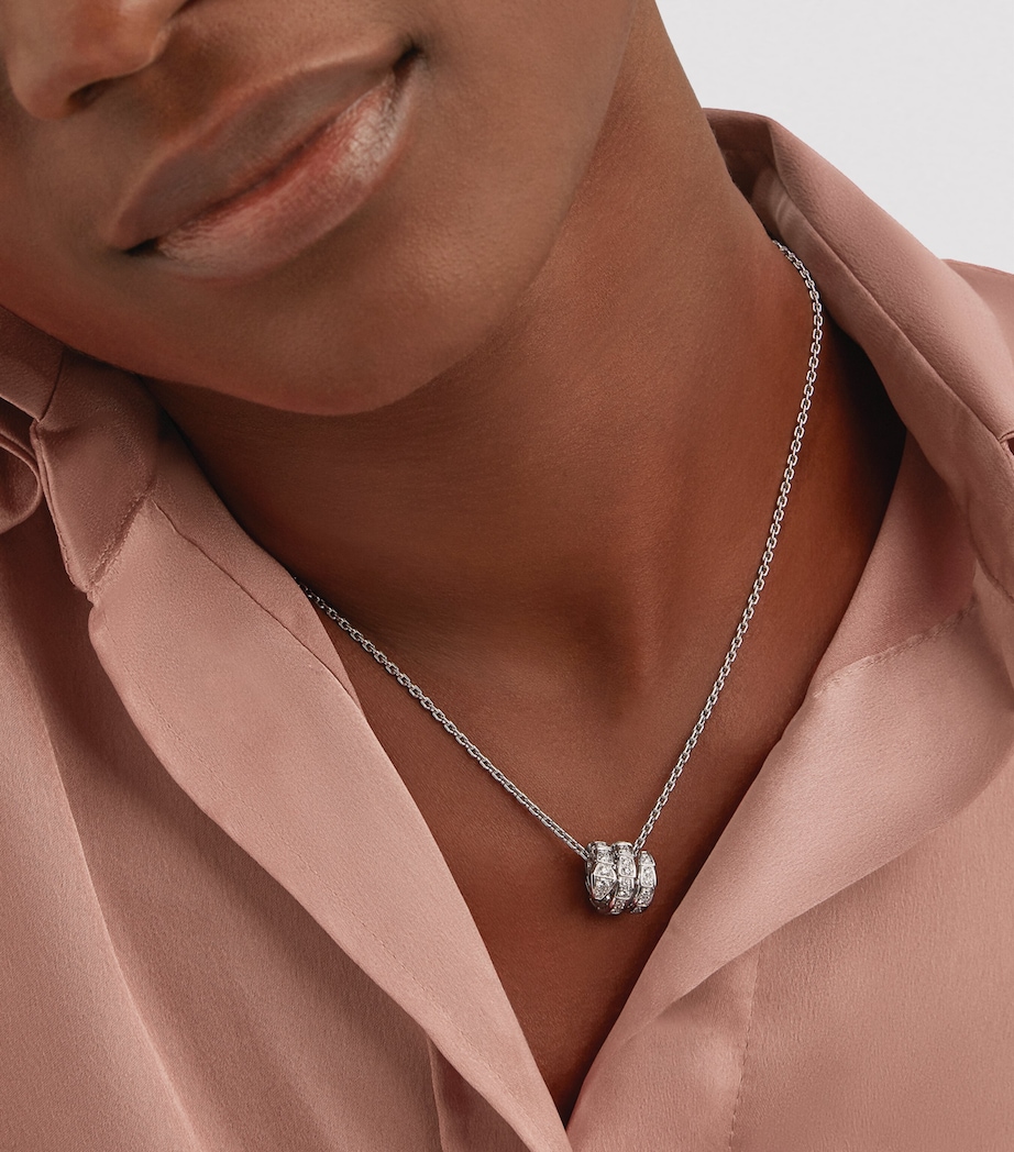 White Gold and Diamond Serpenti Viper Necklace WHITE GOLD Image 2