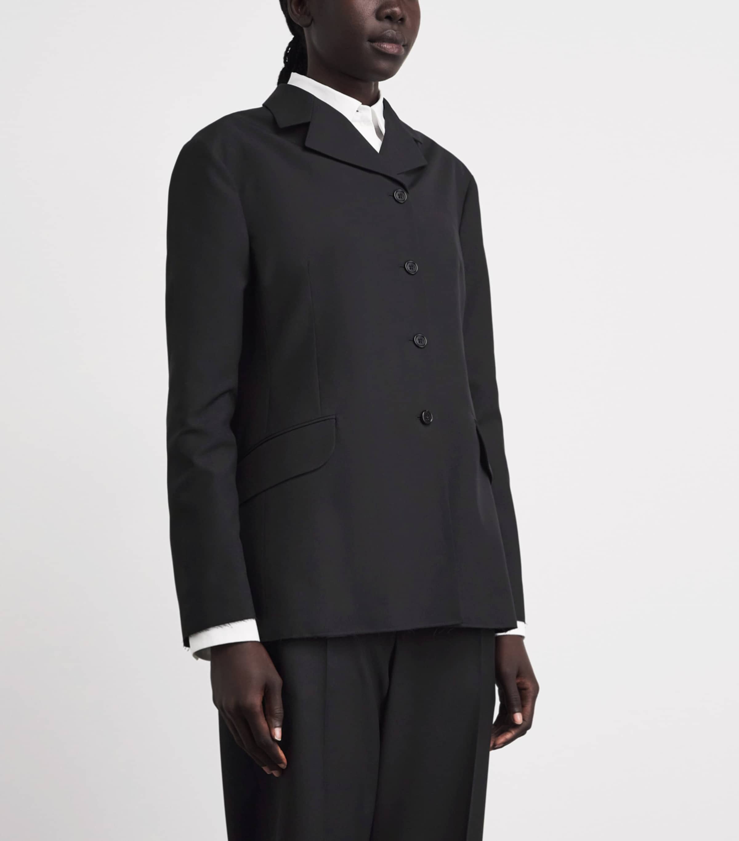 Jil Sander Womens Wool Gabardine Blazer Black Image 4