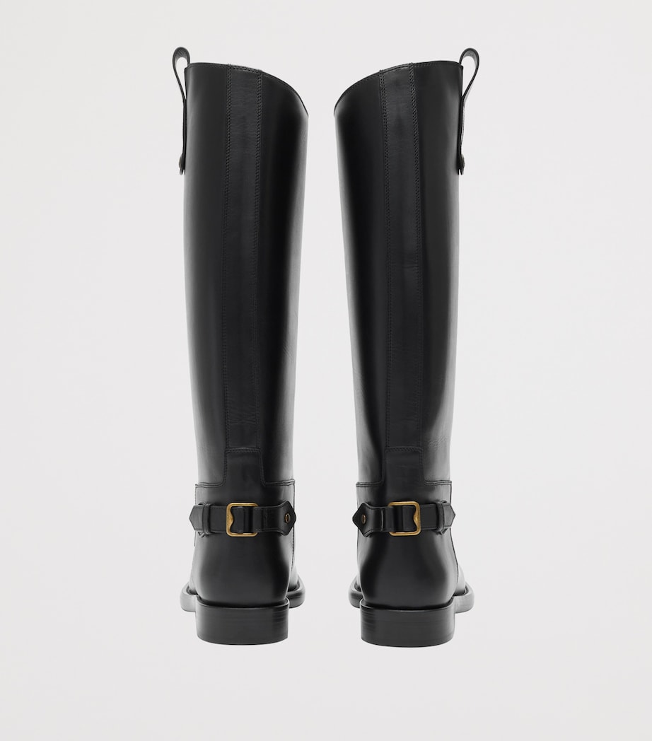 Calf Leather Cavalier Knee-High Boots BLACK Image 3