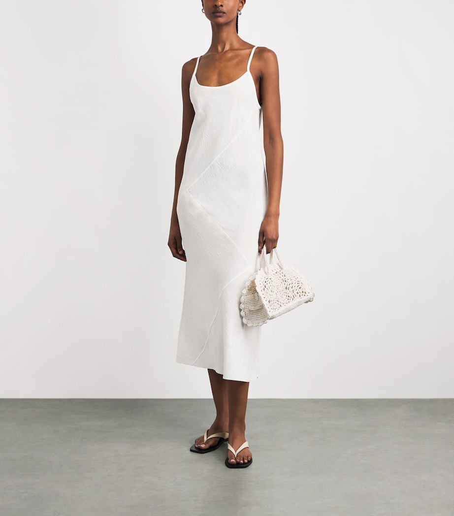 Lauren Manoogian Womens Bias Slip Midi Dress White Image 2