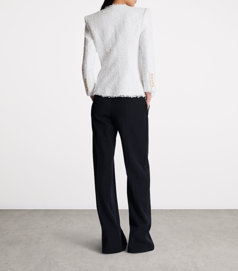 Tweed Single-Breasted Jacket 0FA BLANC Image 3