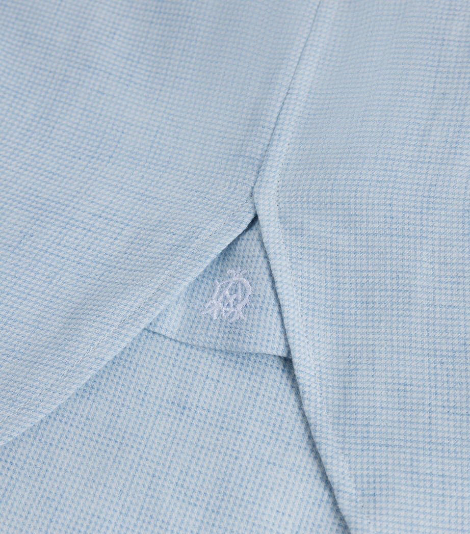 Dunhill Mens Cotton-Cashmere Shirt Blue Image 6