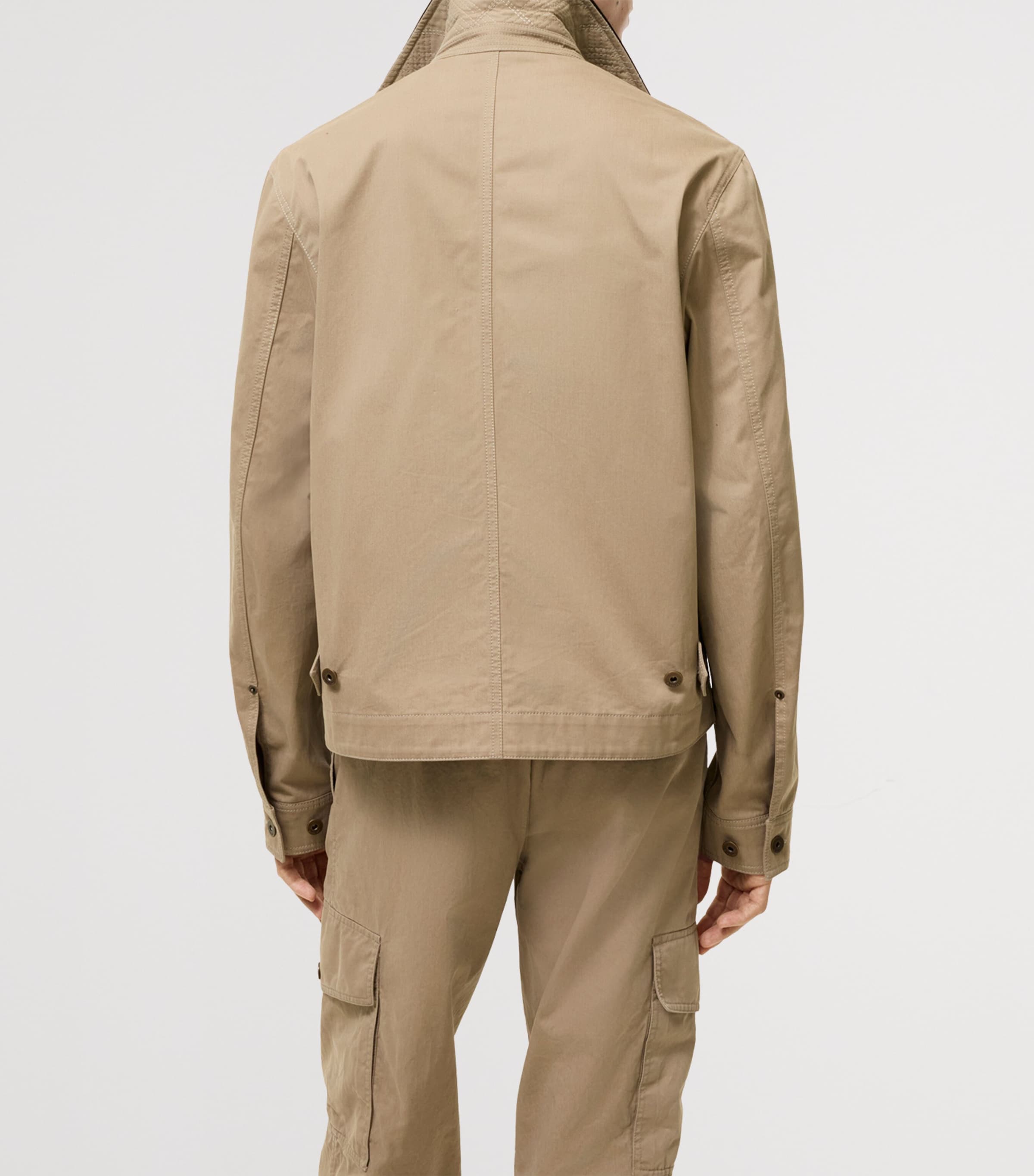 Burberry Mens Cotton Work Jacket Saltmarsh Beige Image 3