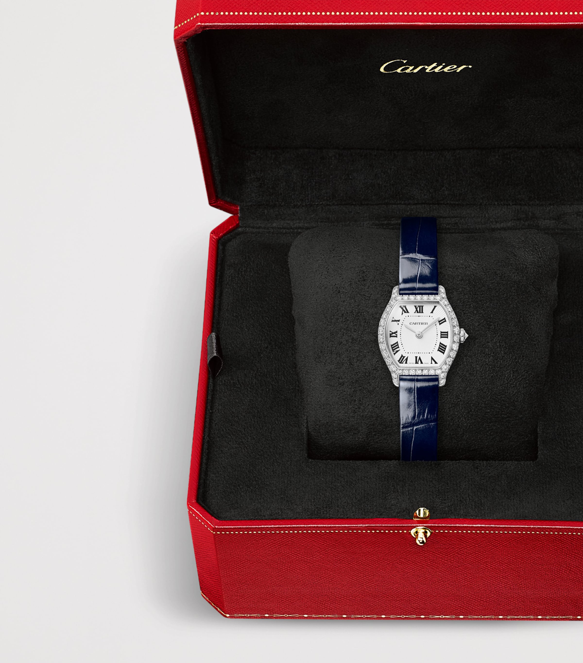 Cartier Mini White Gold and Diamond Tortue Watch 20.9mm White Gold Image 6