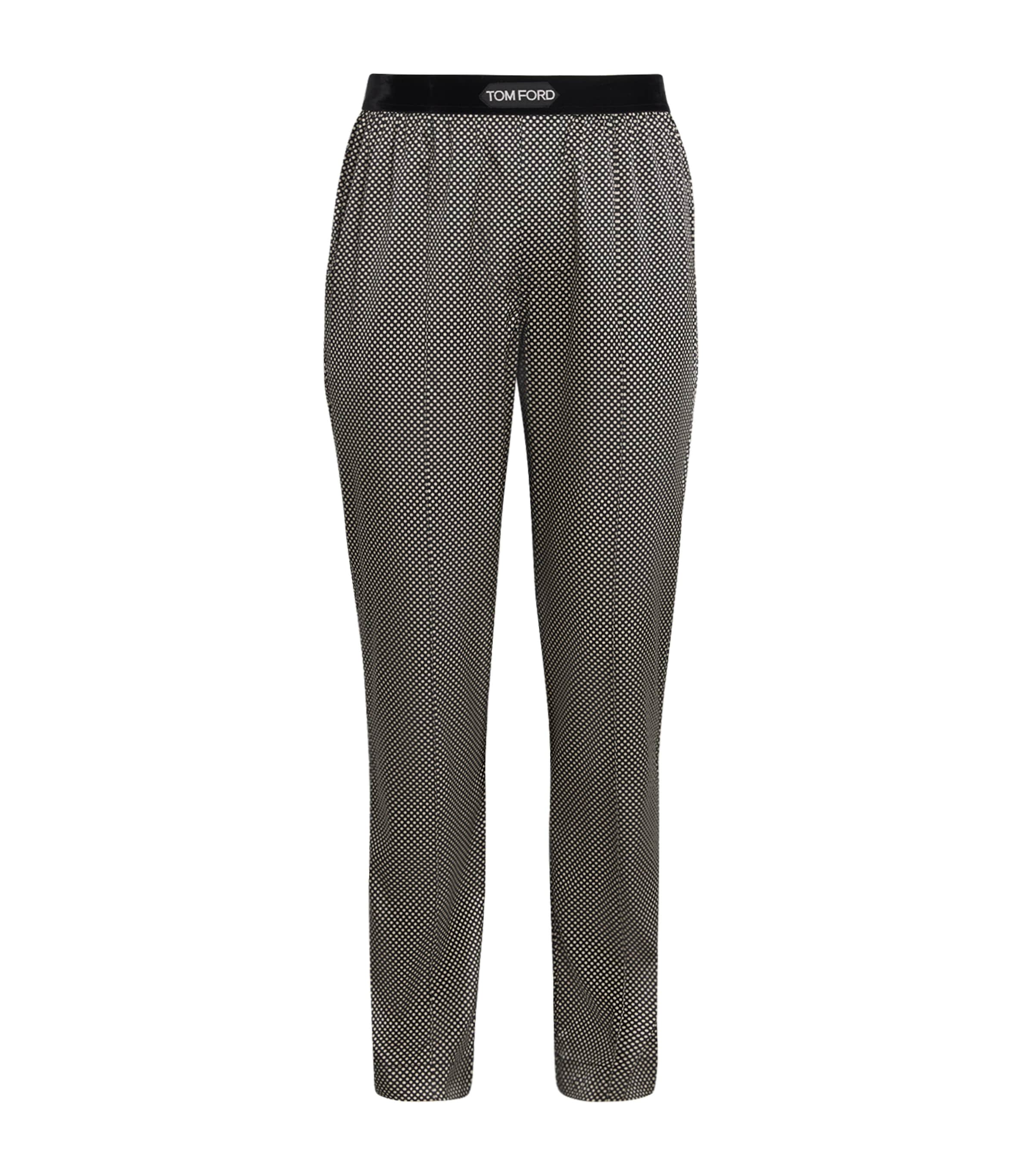 Tom Ford Stretch-silk Polka-dot Pyjama Bottoms In Black