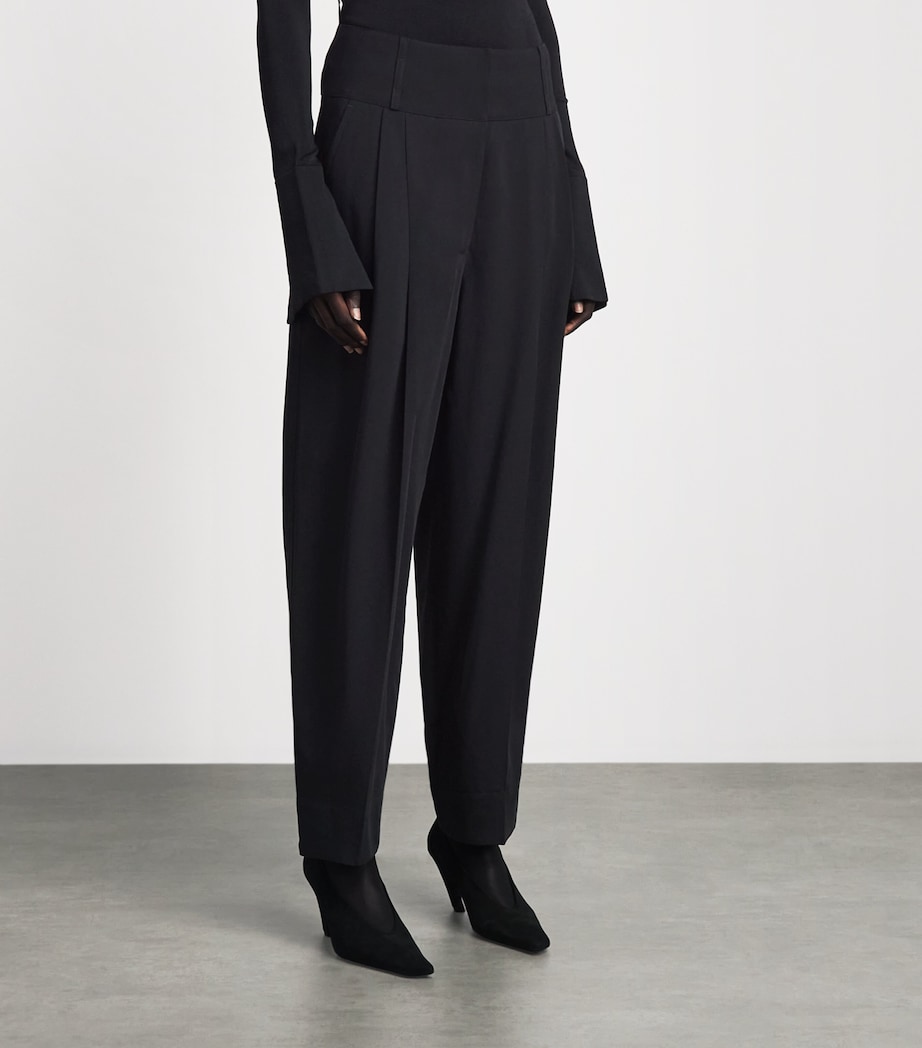 Toteme Womens Pleated Balloon Trousers Black Image 4
