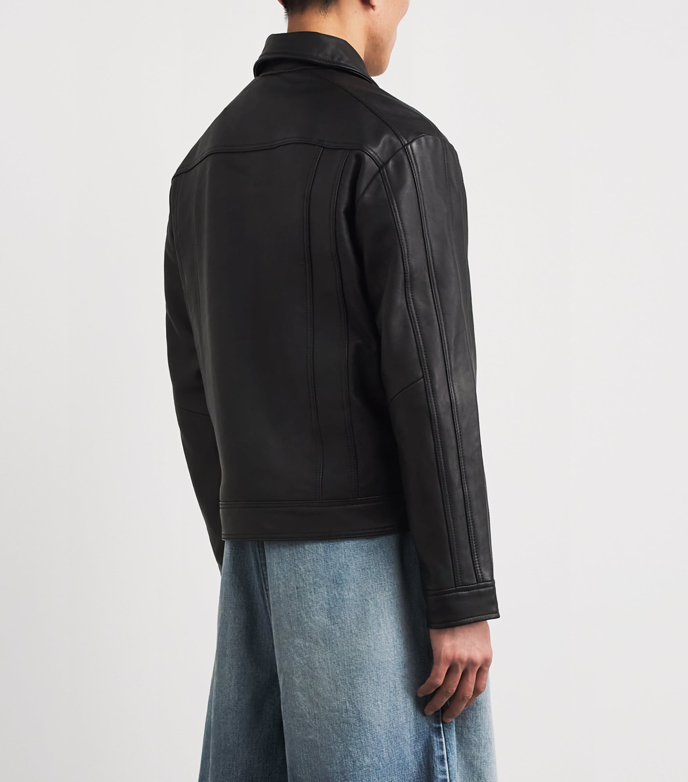 Mike Leather Jacket BLACK Image 5