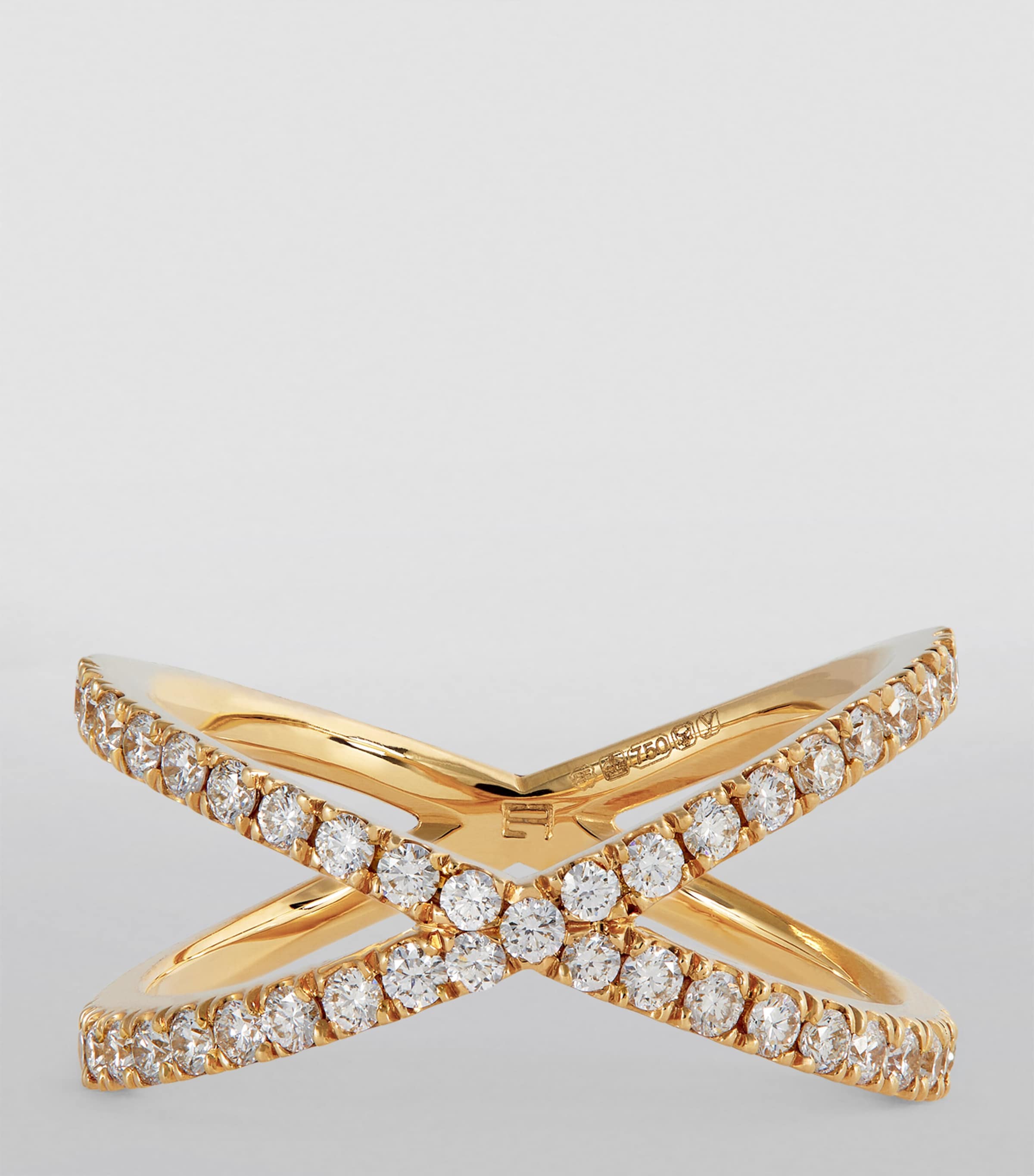 Eva Fehren Yellow Gold and Diamond X Shorty Ring Yellow Gold Image 3