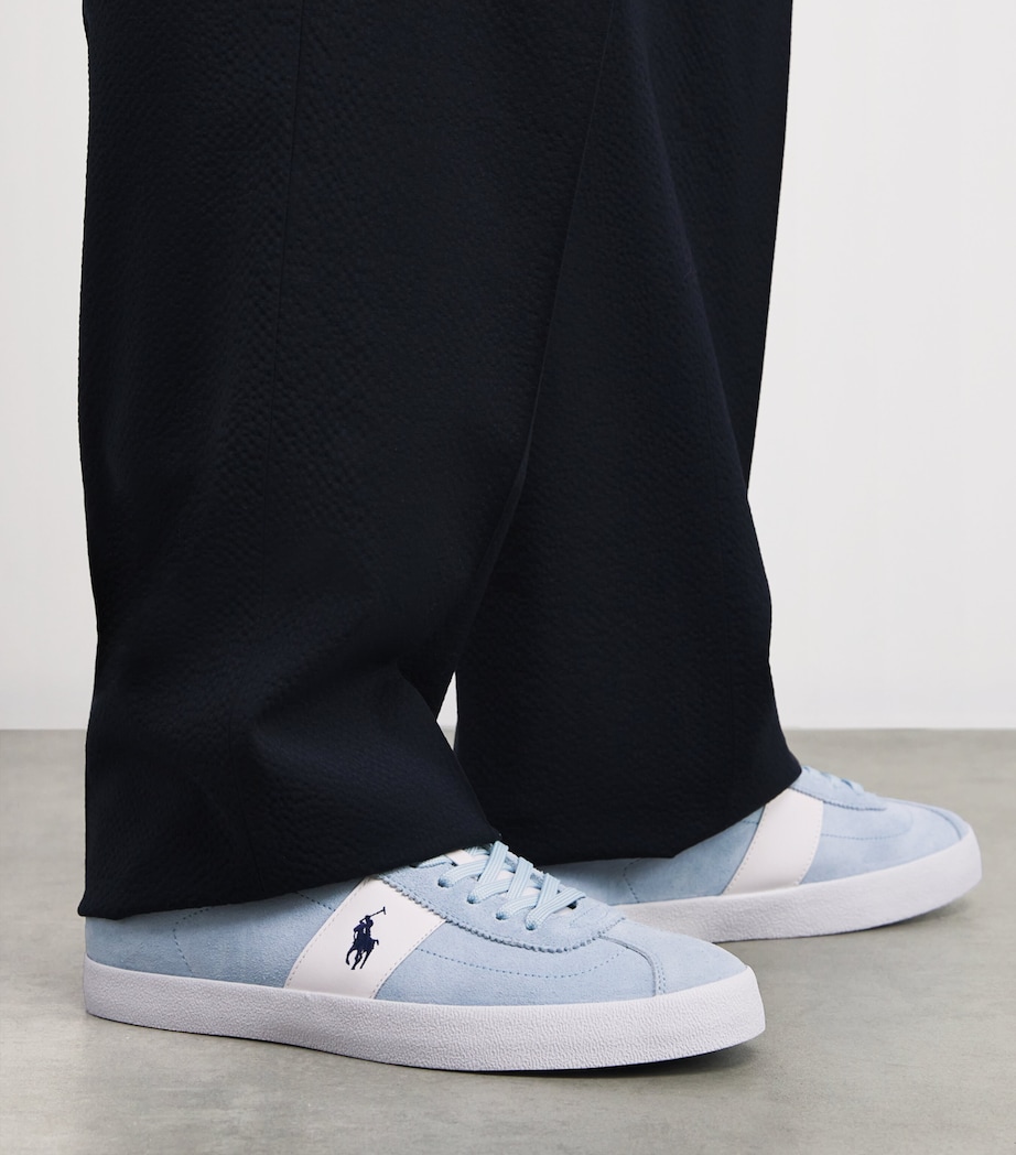 RLX Ralph Lauren Suede Polo Pony Court Sneakers Light Blue Image 2