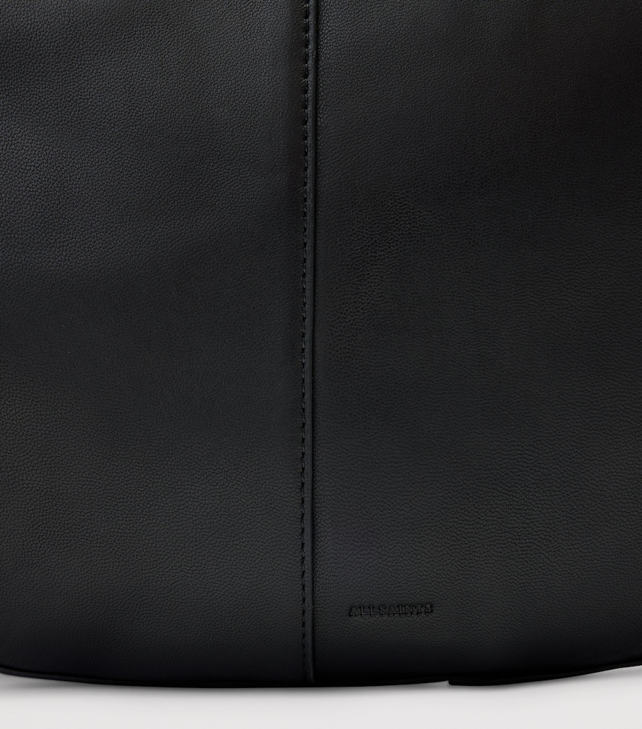 Leather Luna Shoulder Bag BLACK Image 4