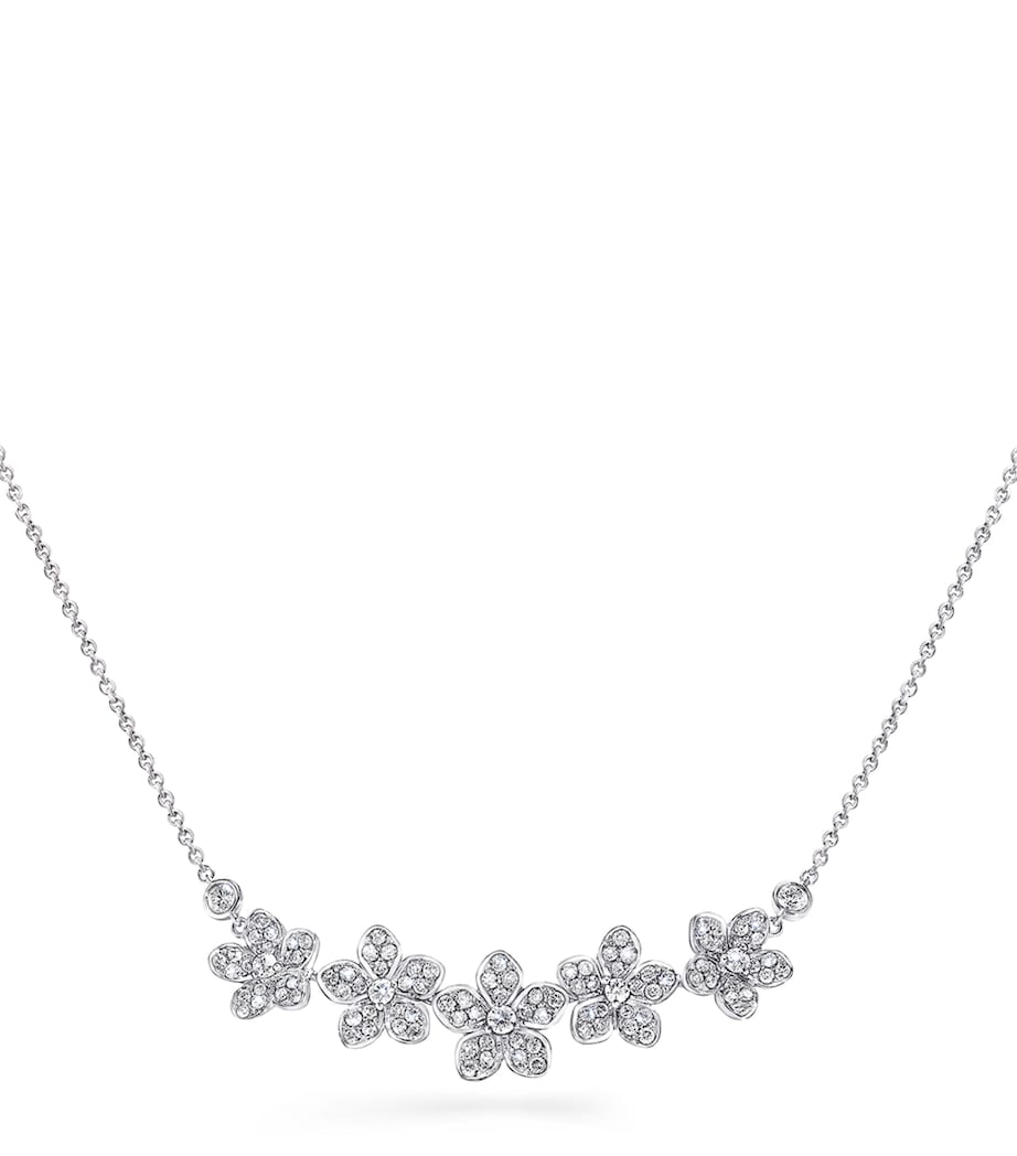 White Gold and Diamond Wild Flower Necklace WHITE GOLD Image 1