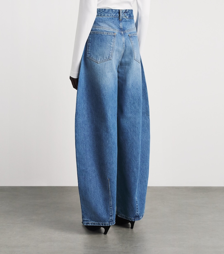Jacquemus Womens Pleated Barrel Jeans Blue/tabac Image 5