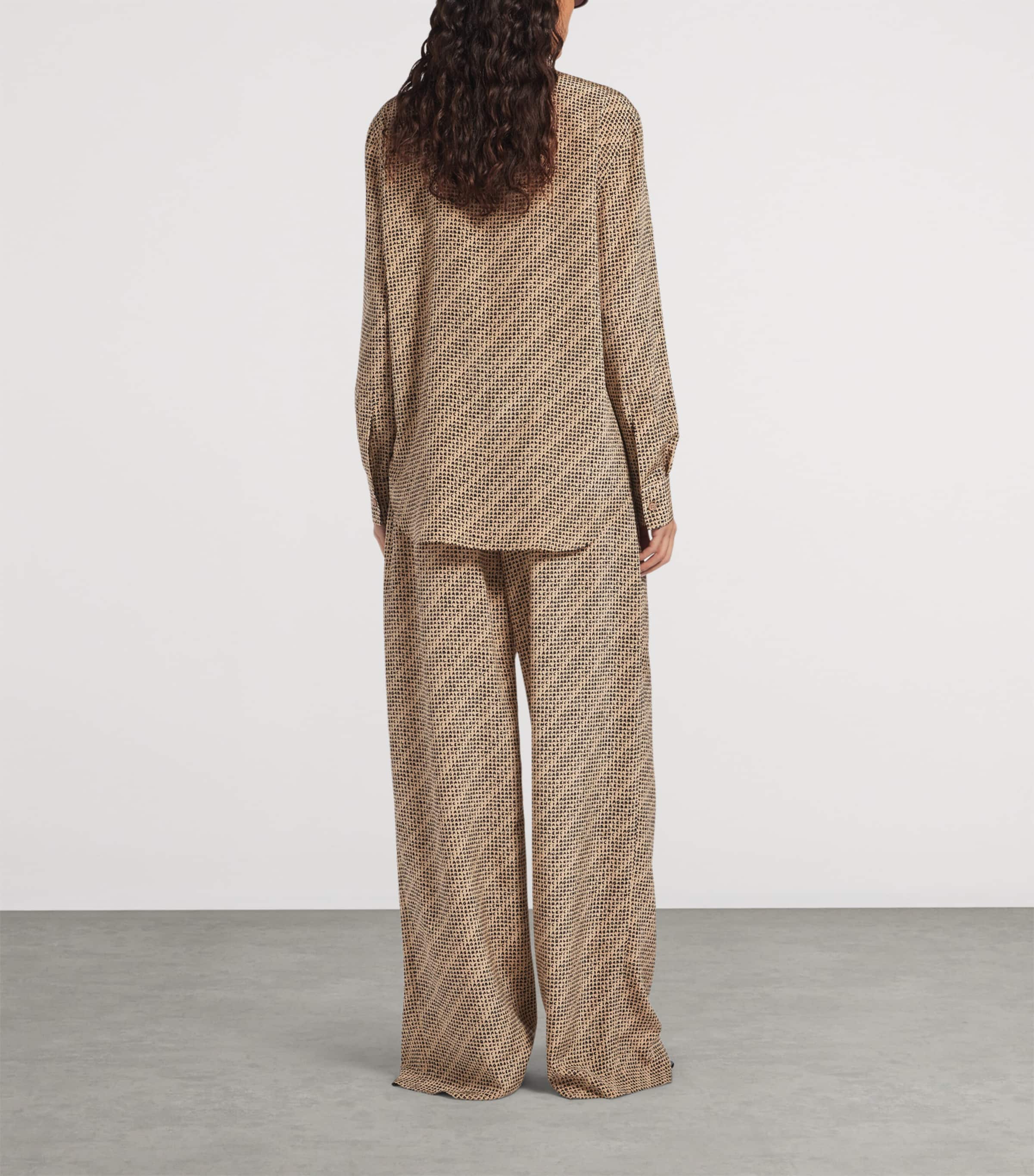 Balenciaga Womens Silk Monogram Trousers Image 3