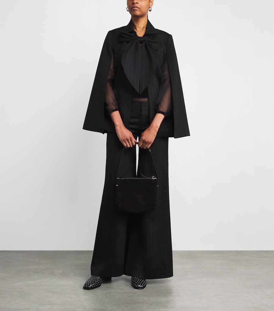 Silk Hazy Thong Bodysuit BLACK Image 2